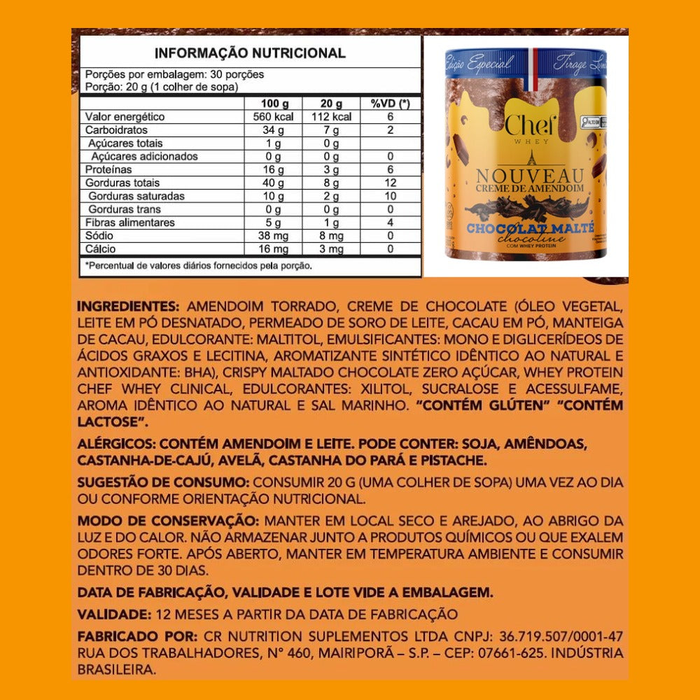 Creme de Amendoim com Chocolate Maltado (Chocotine) 600g