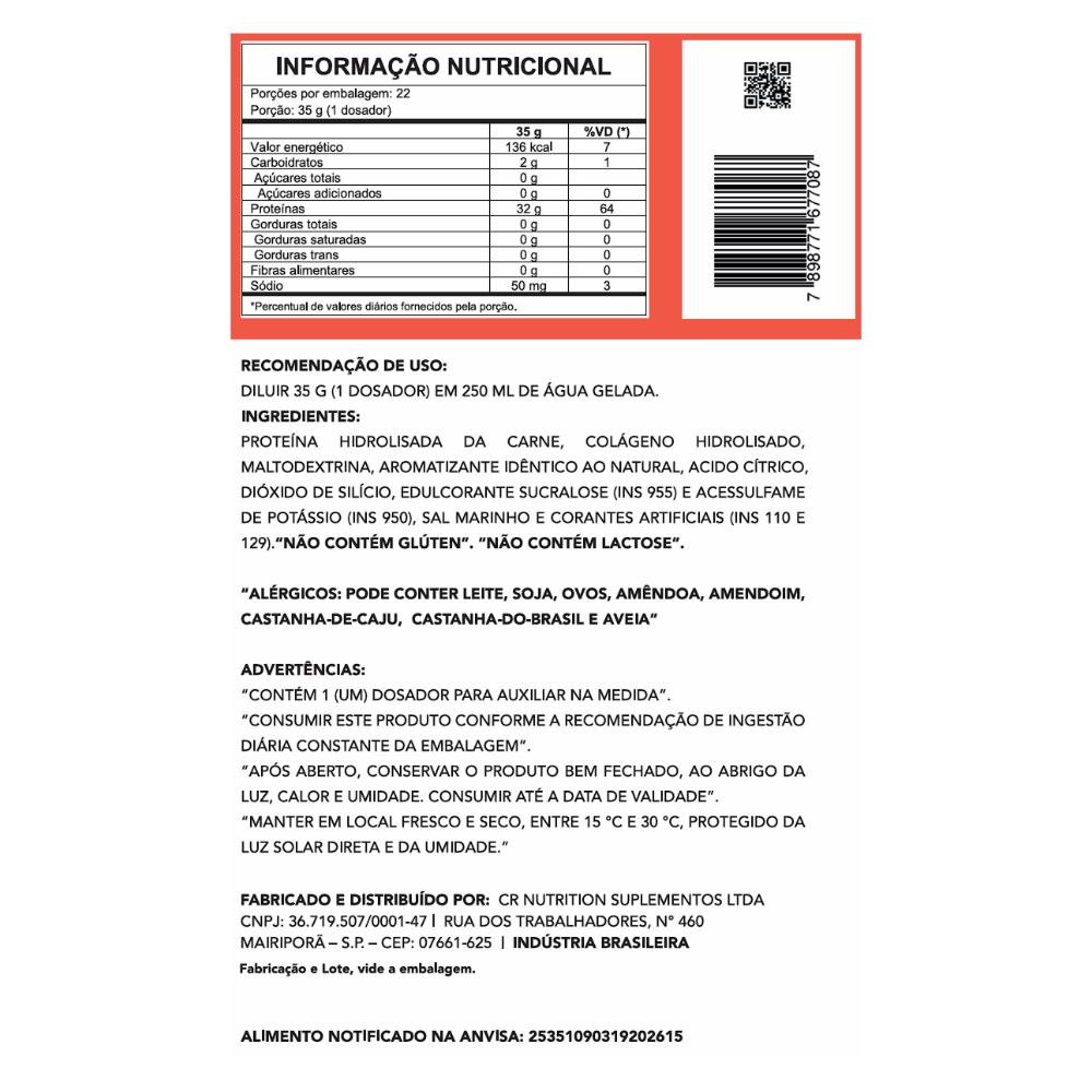 CHEF JUICE PROTEIN SABOR LARANJA RED 900G