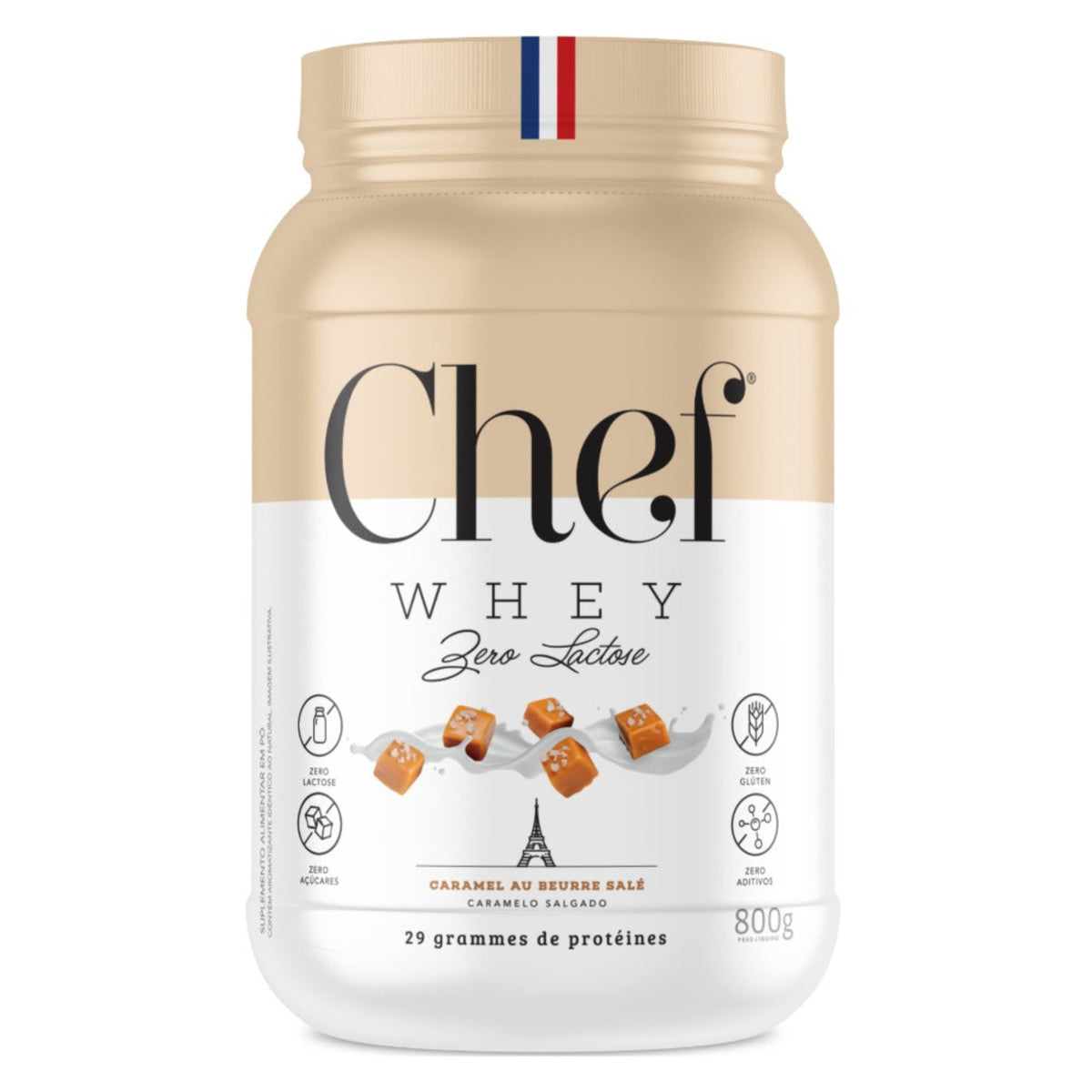 Chef Whey Zero Lactose 800g - Caramel au Beurre Salé (Caramelo Salgado)