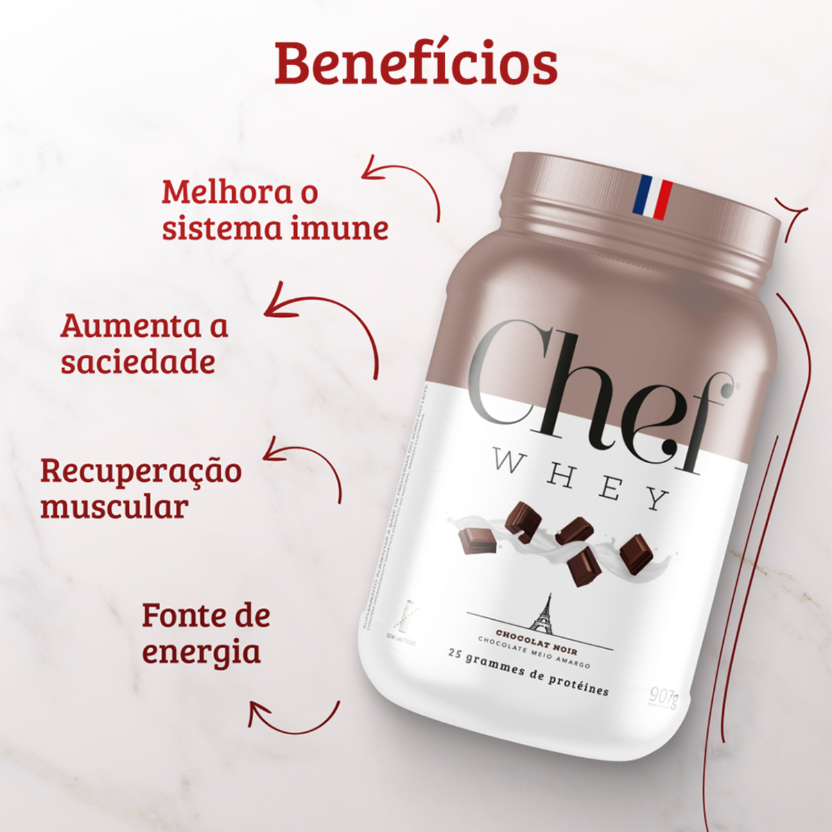 Chef Whey Zero Lactose 800g - Caramel au Beurre Salé (Caramelo Salgado)