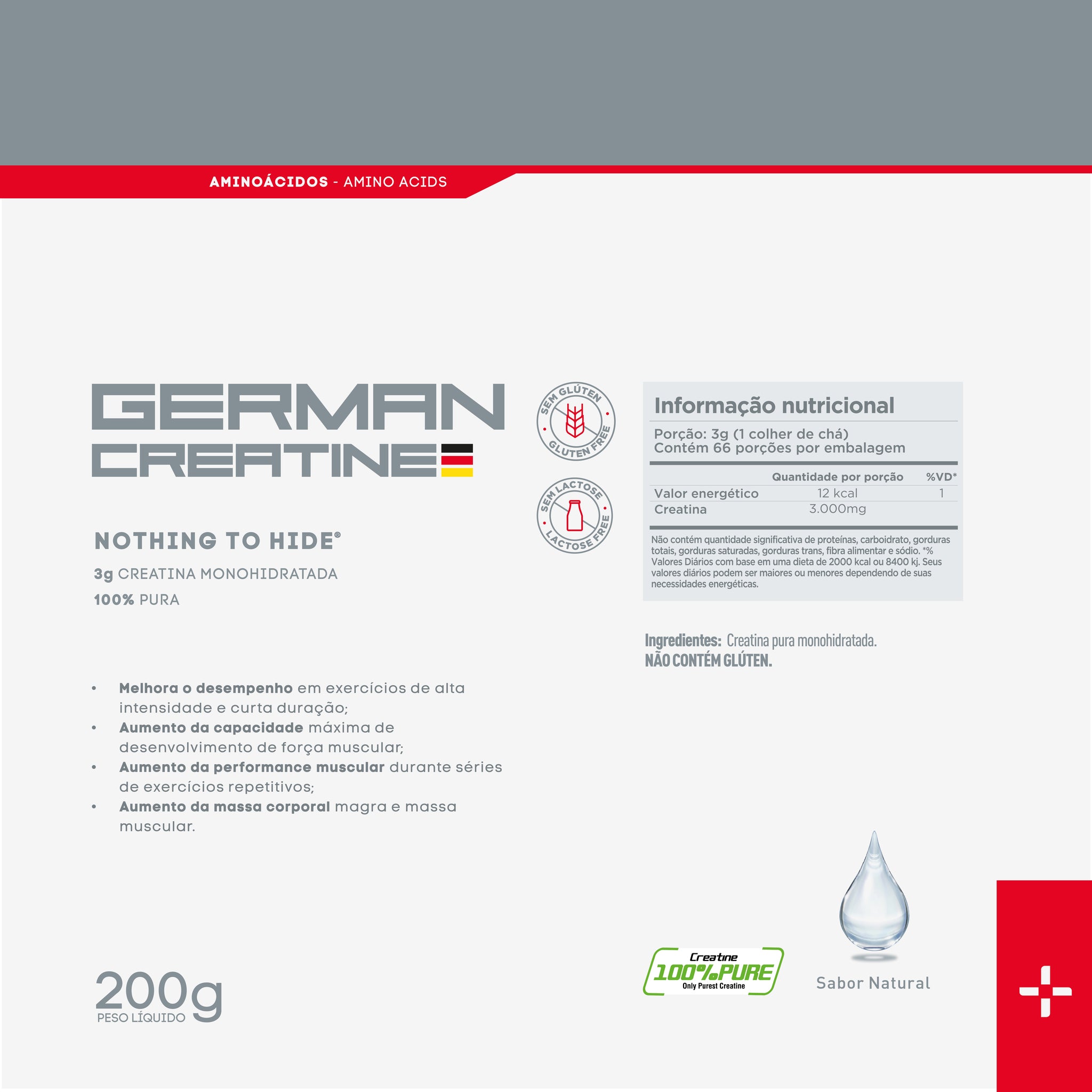 German Creatine® 200g - O Padrão Ouro em Pureza