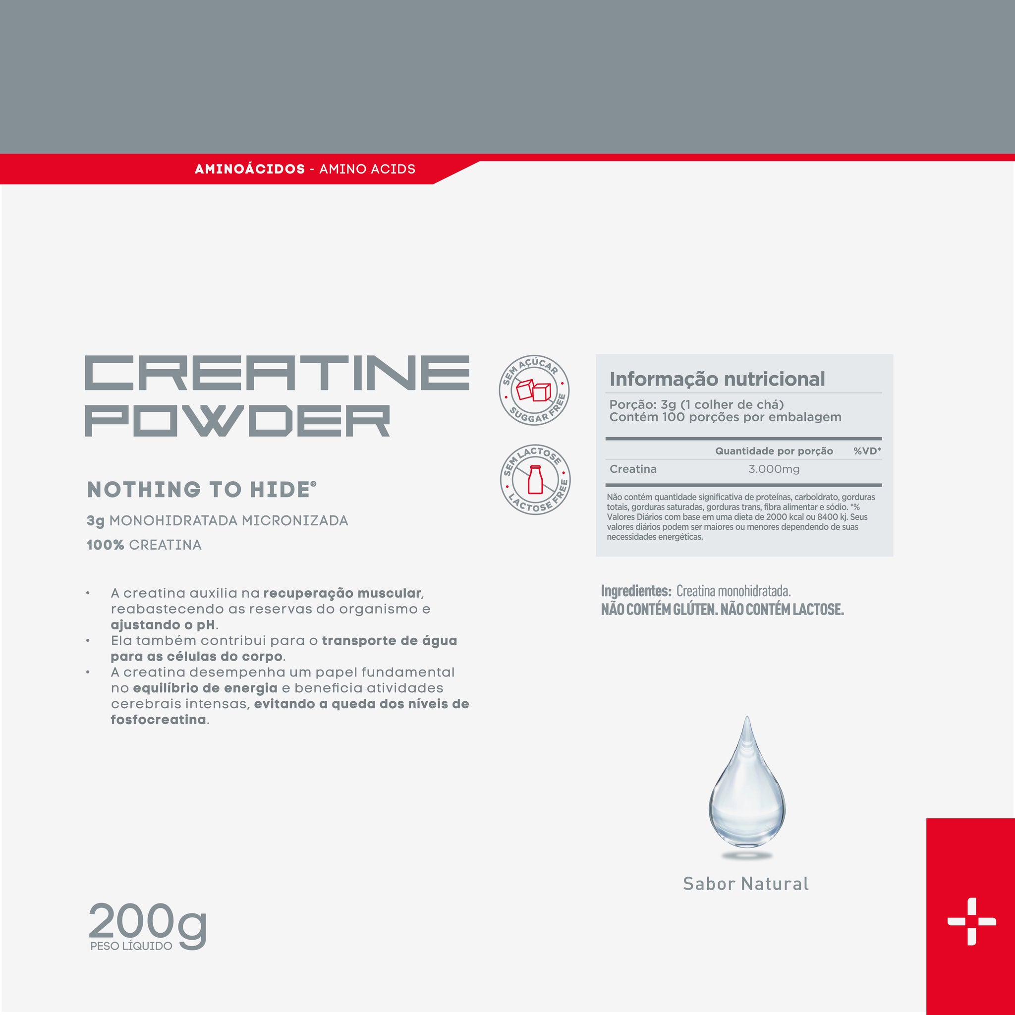 Creatina Monohidratada Pura 200g - Força e Explosão Muscular