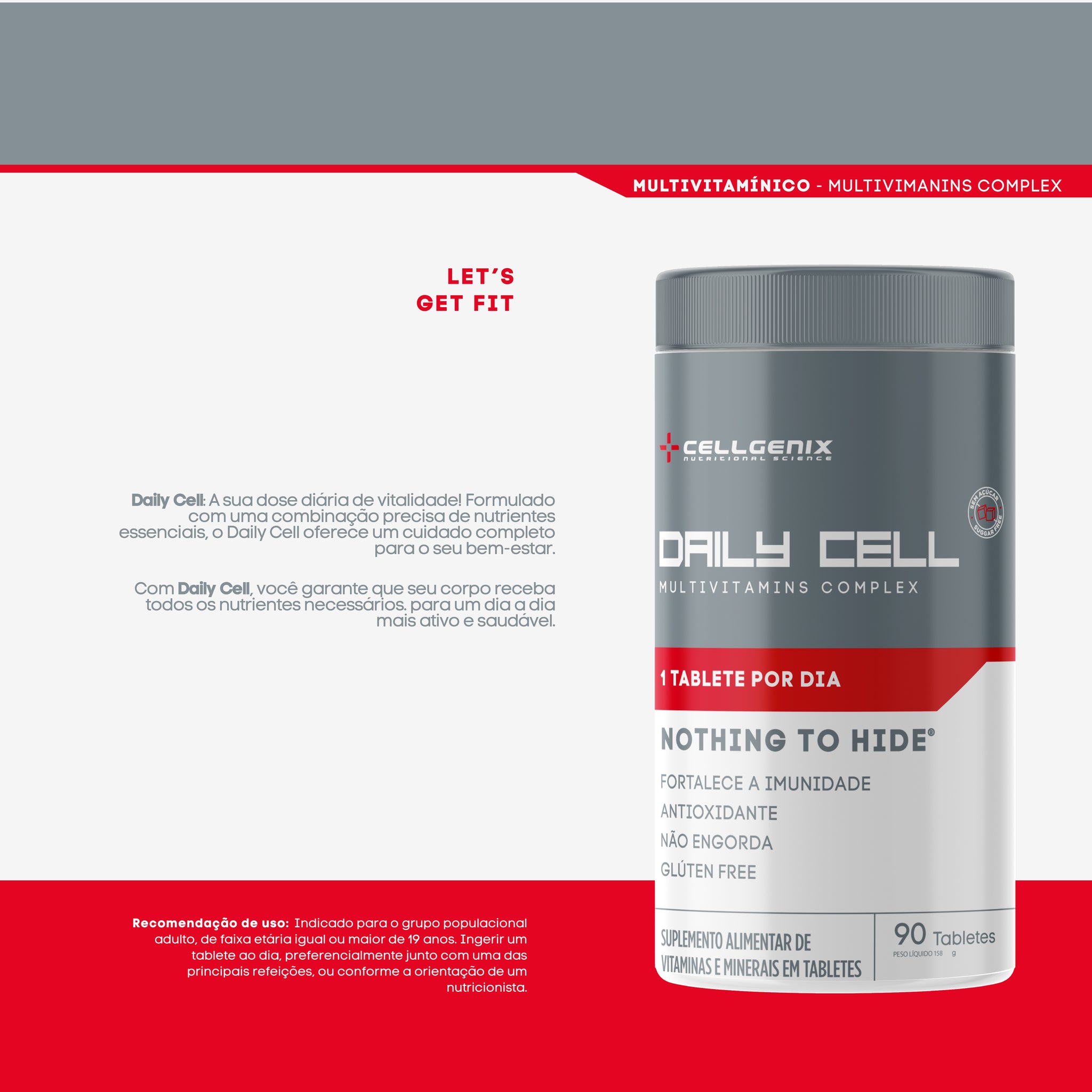Daily Cell Multivitamins Complex 90 Tabs - A Base da Sua Saúde