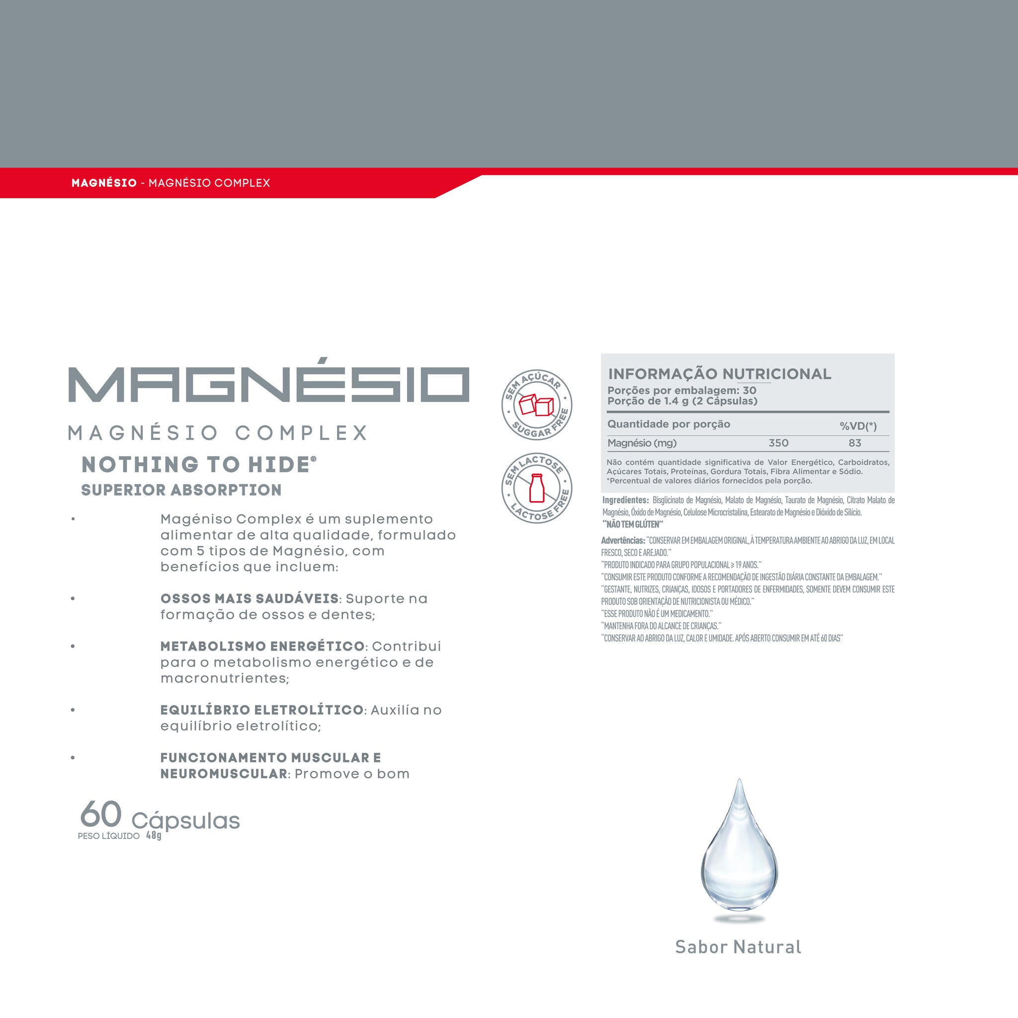 Magnésio Complex Tripla Ação - 60 cápsulas