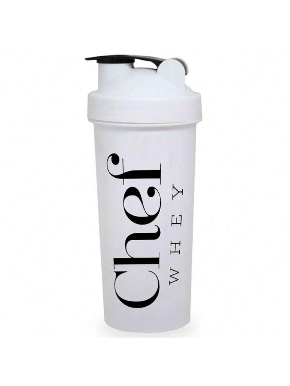 Coqueteleira de 700ml da Chef Whey nas cores preto e branco