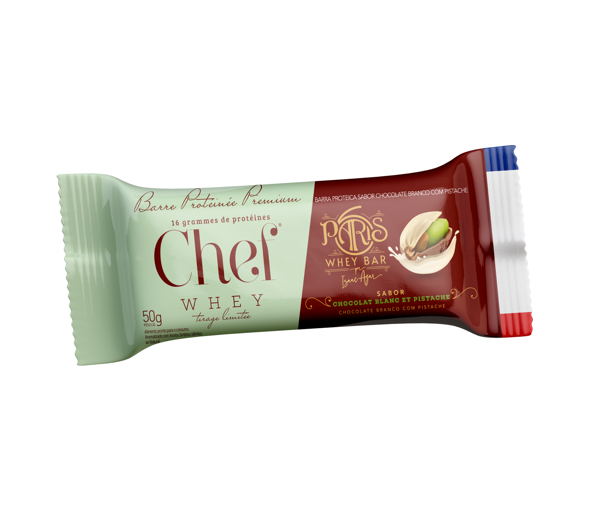 Barra de Proteína - Chocolate Branco e Pistache (Caixa 12un)