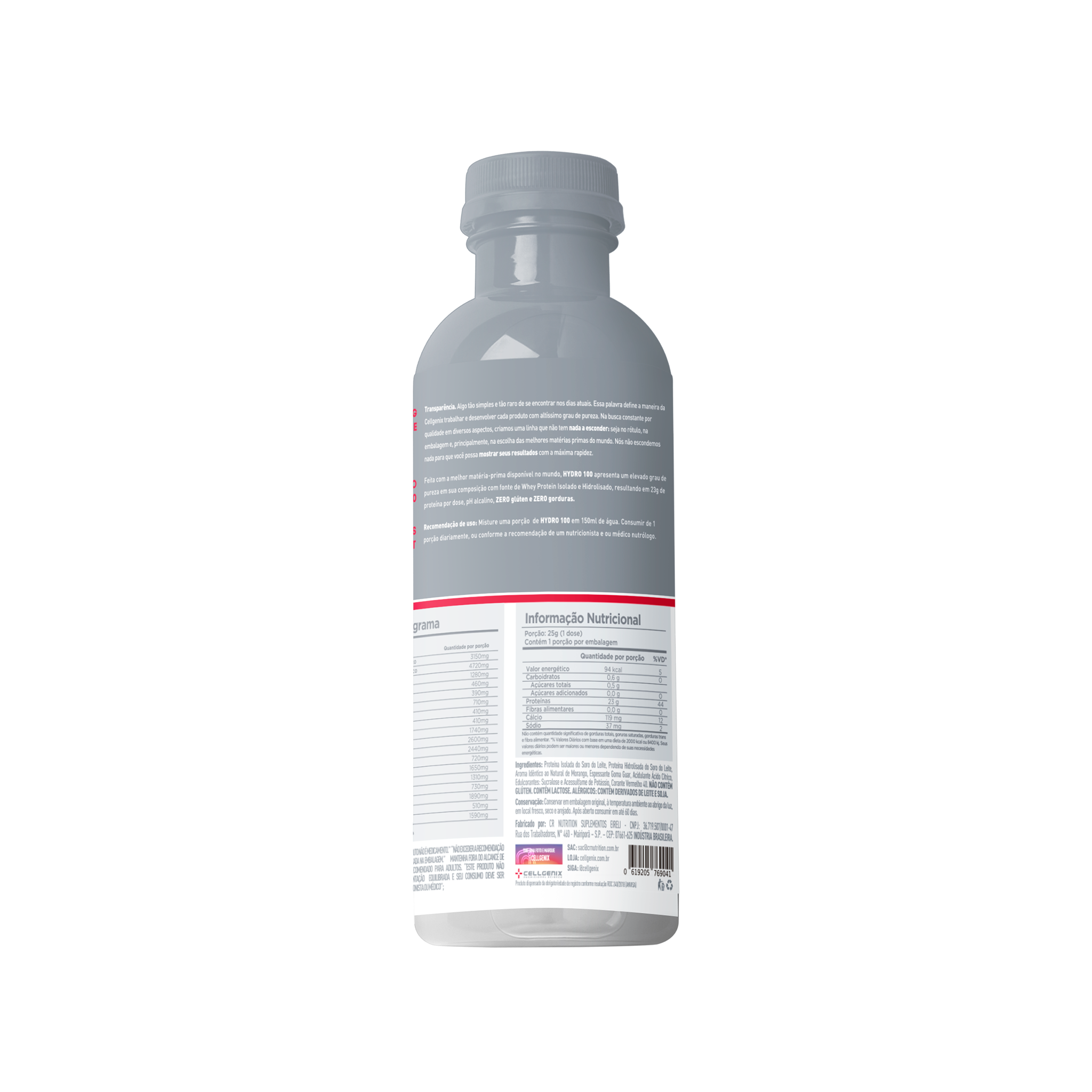 Hydro 100 Whey Hidrolisado 25g Dose Única - Morango