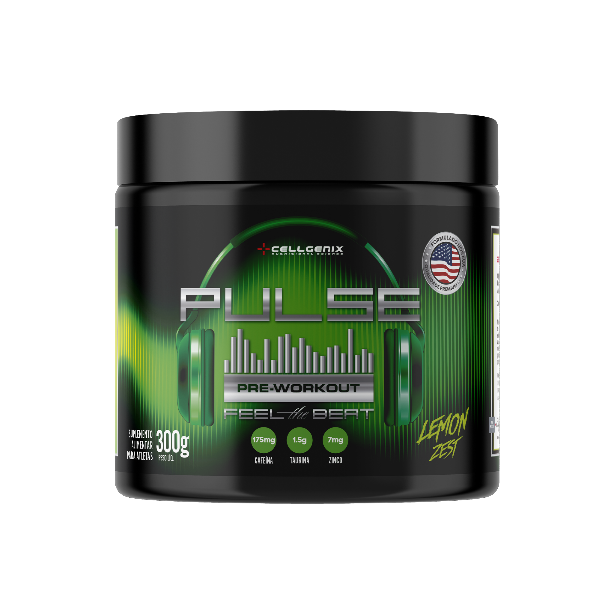 Pote do Pré-Treino Pulse 300g sabor Lemon Zest