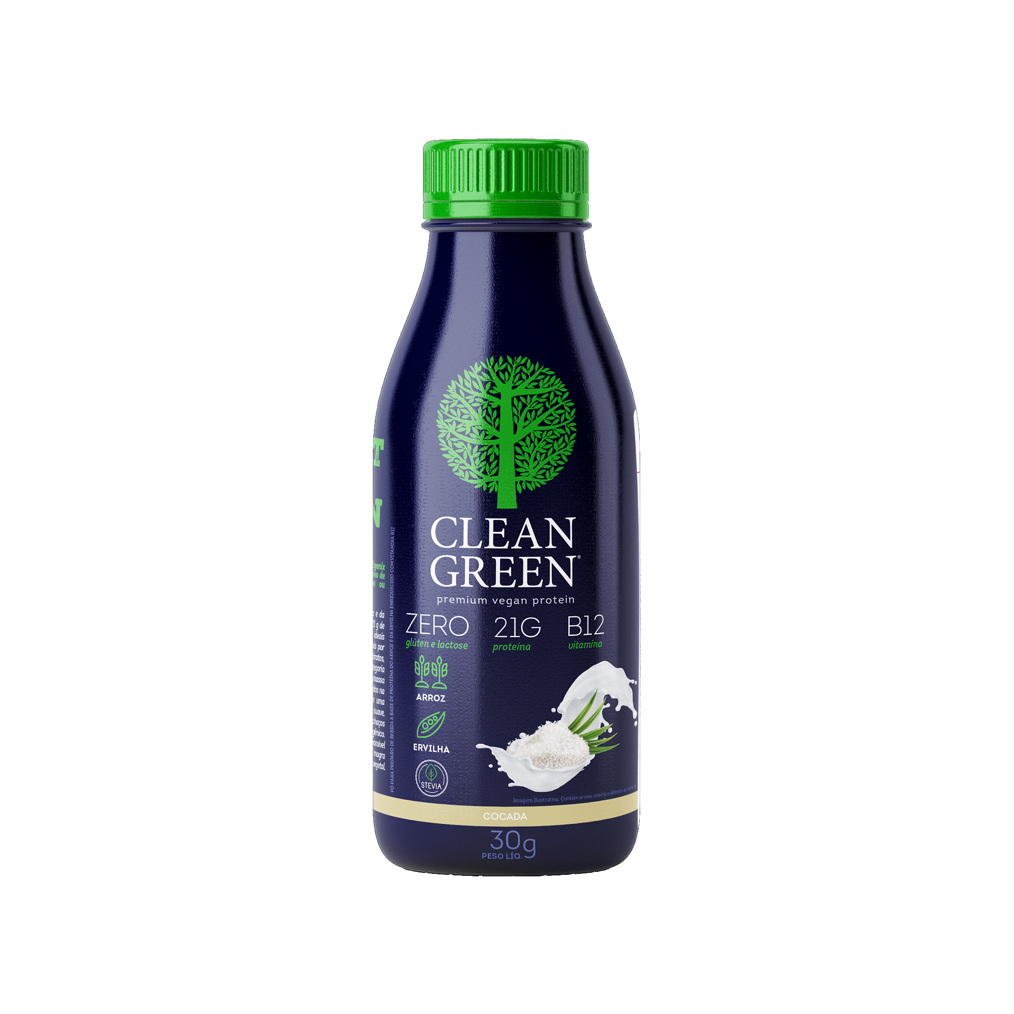 Sachê da Dose Única da Proteína Vegana Clean Green sabor Cocada