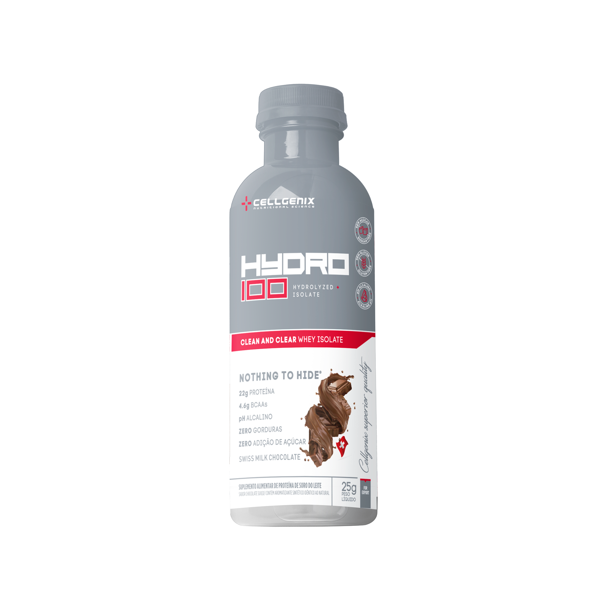 Sachê da Dose Única do Hydro 100 Whey Hidrolisado sabor Chocolate Suíço