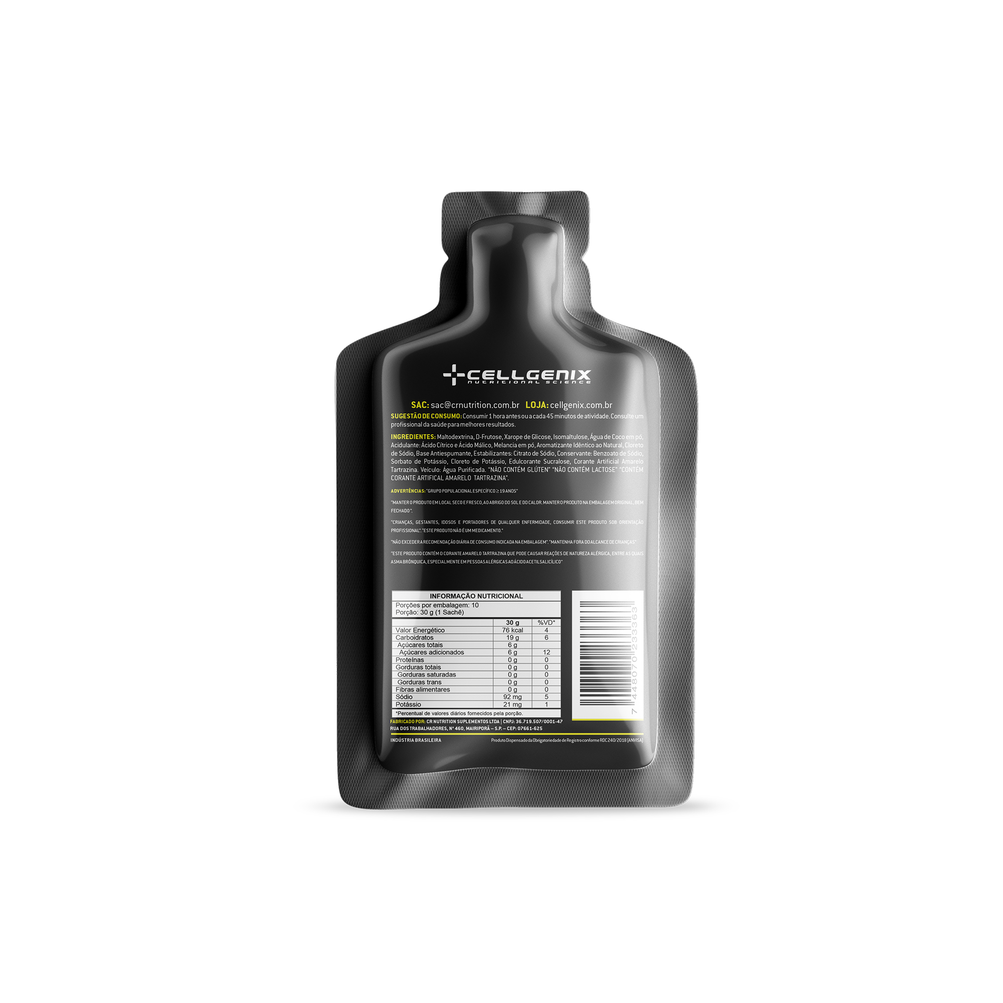 verso Carb Fast Gel Frutas Amarelas
