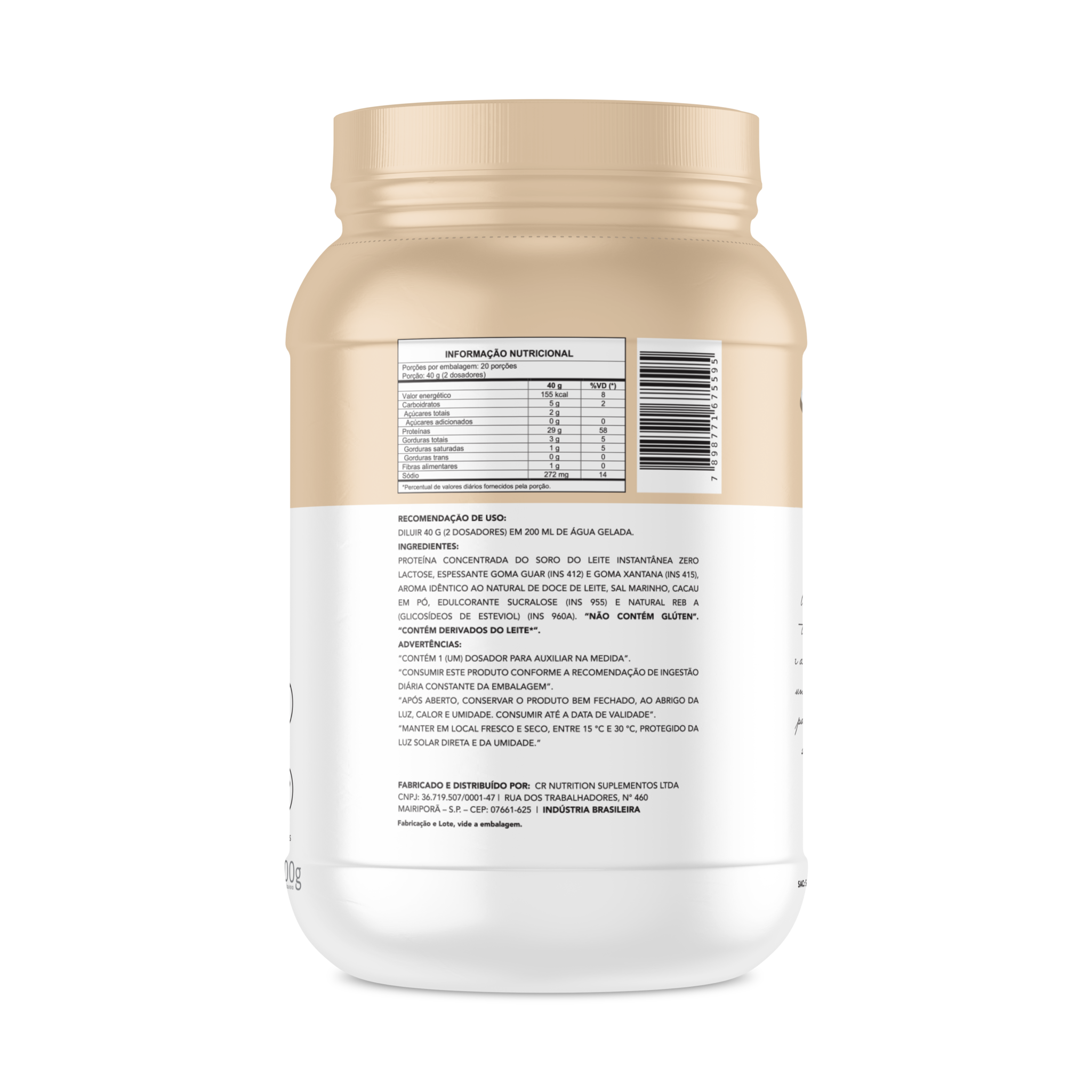 Verso_Chef Whey Zero Lactose sabor Caramel au Beurre Salé 900g
