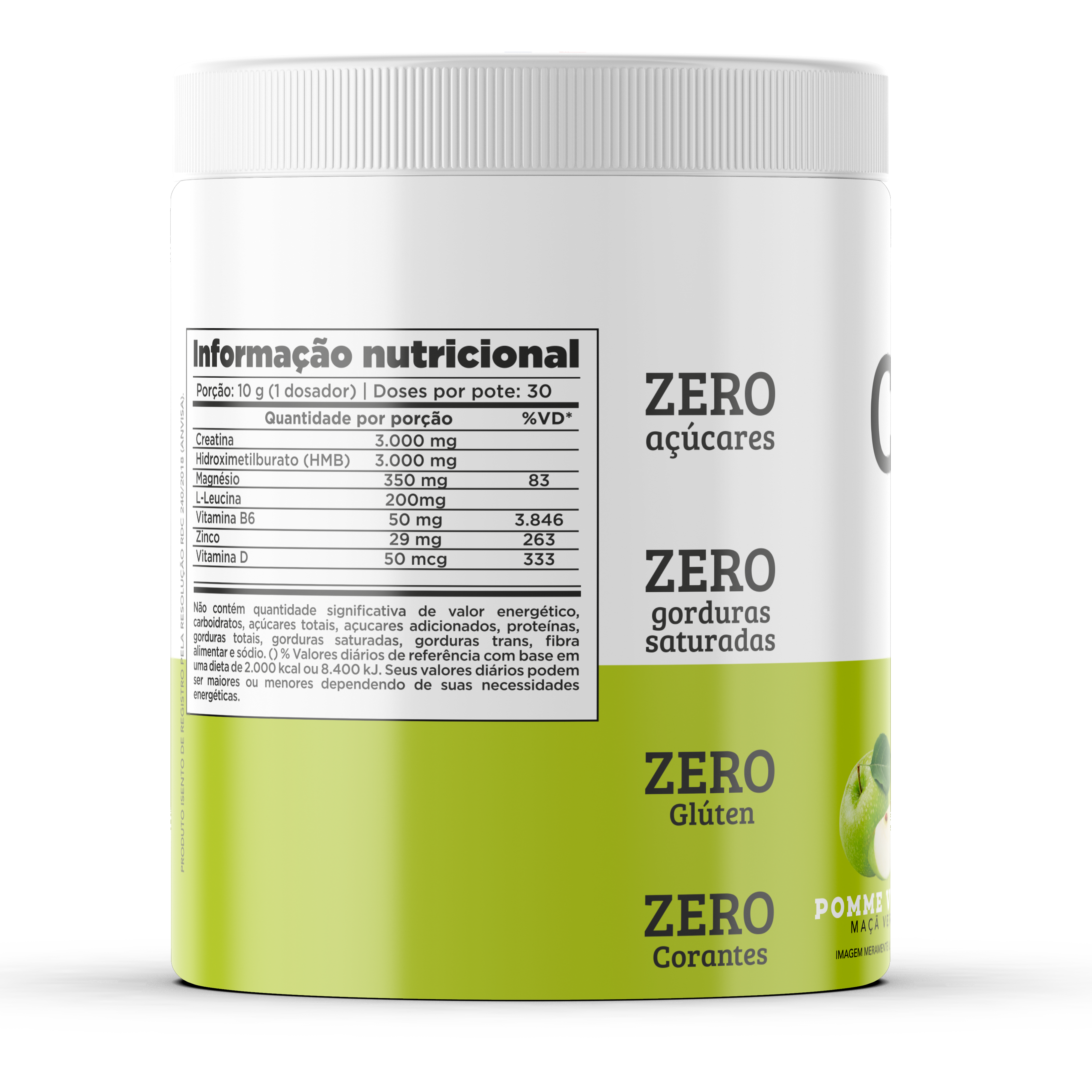 Creatina HMB Chef Whey 300g - Maçã Verde