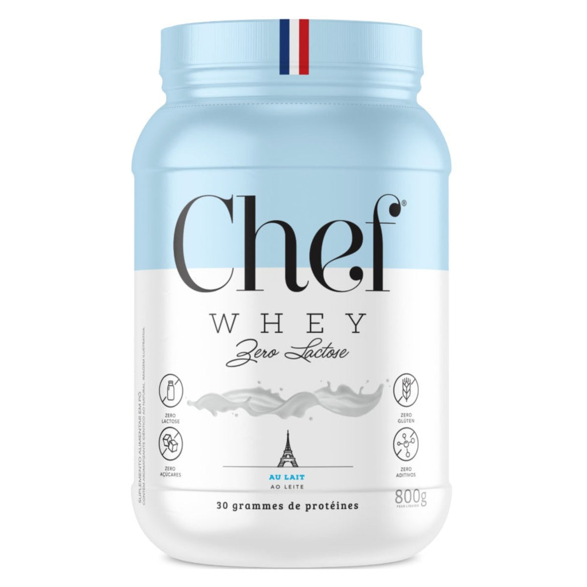 Chef Whey Zero Lactose 800g - Au Lait (Ao Leite)