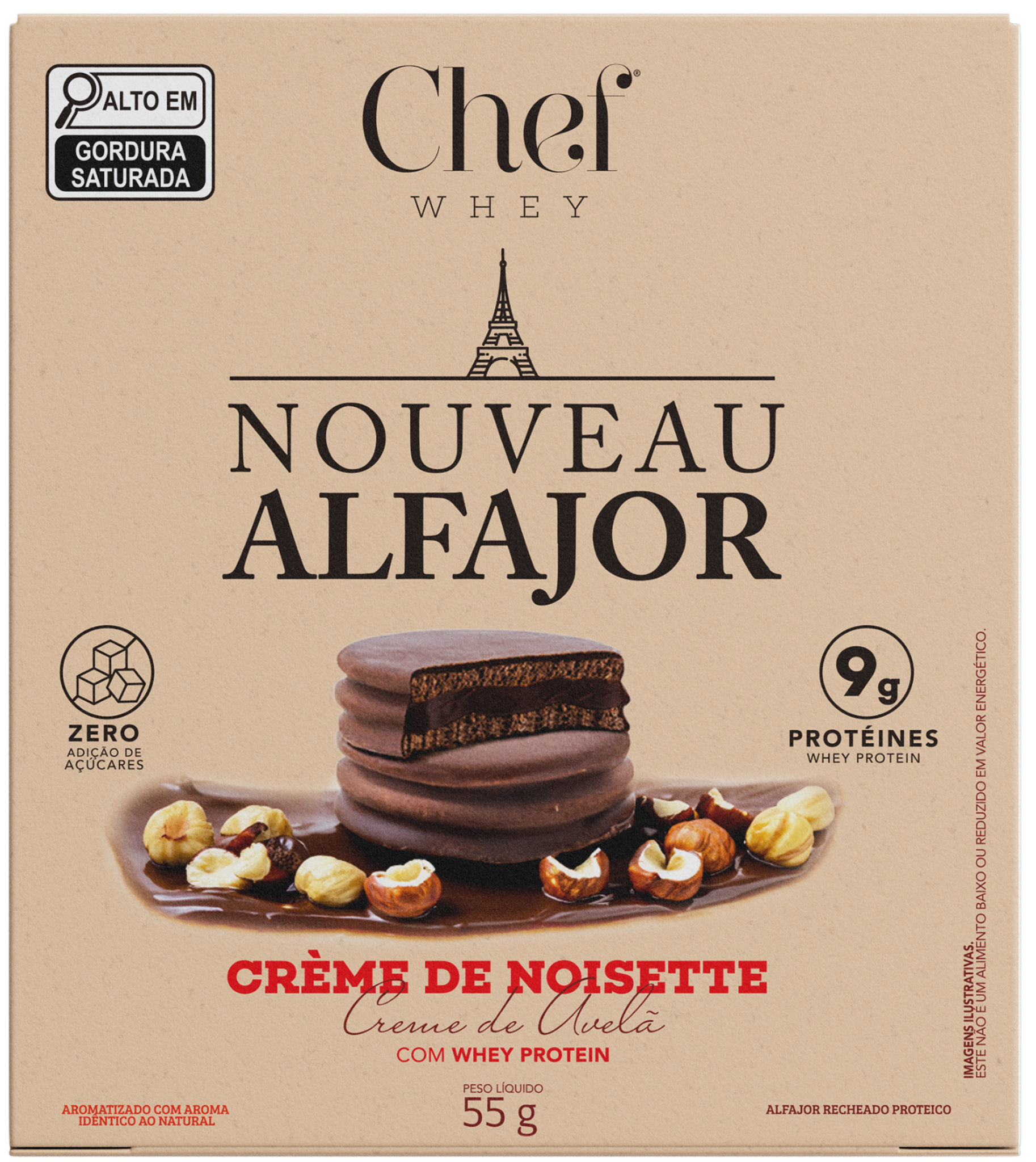 Snack Alfajor Proteico Chef Whey - Creme de Avelã