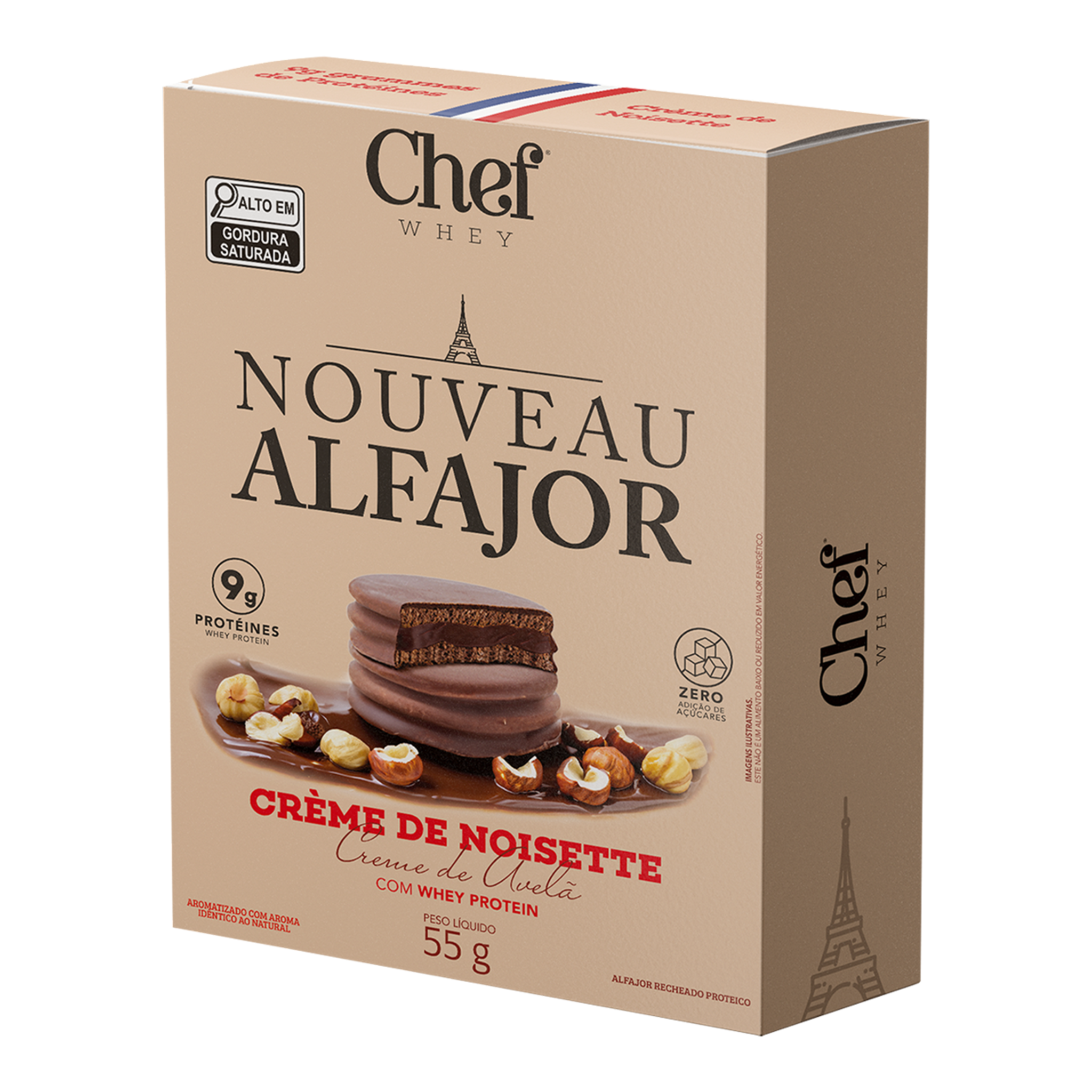 Snack Alfajor Proteico Chef Whey - Creme de Avelã