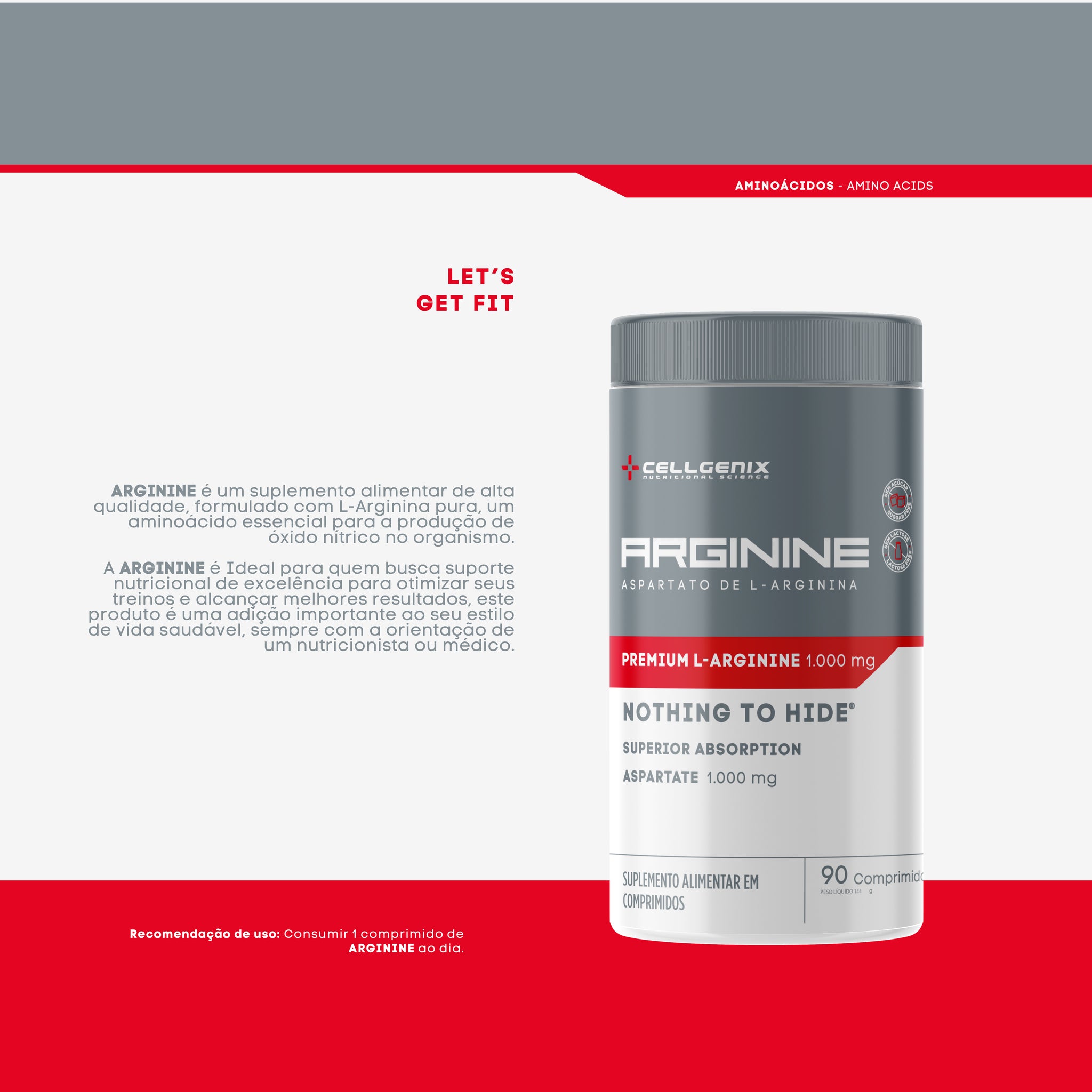 Arginina 1G (1000mg) - O Gatilho para o Pump Extremo e Vascularização