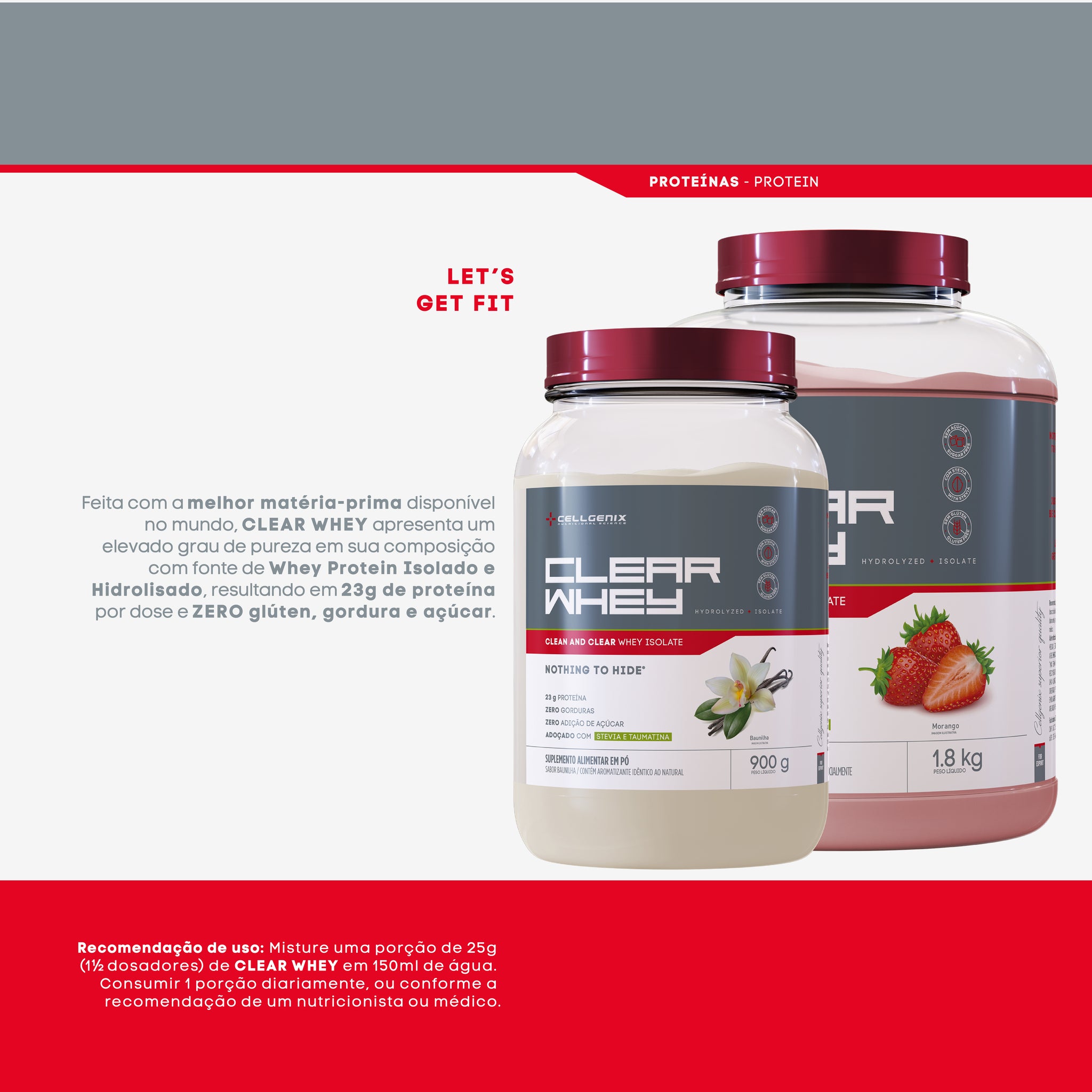 Clear Whey Isolado e Hidrolisado 1.8kg - Chocolate | Leve e Surpreendente