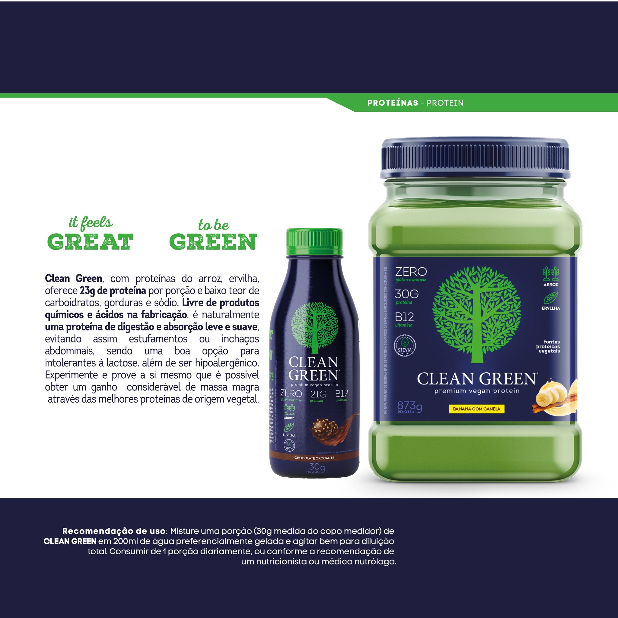 Clean Green Proteína Vegana 30g Dose Única - Baunilha Gourmet