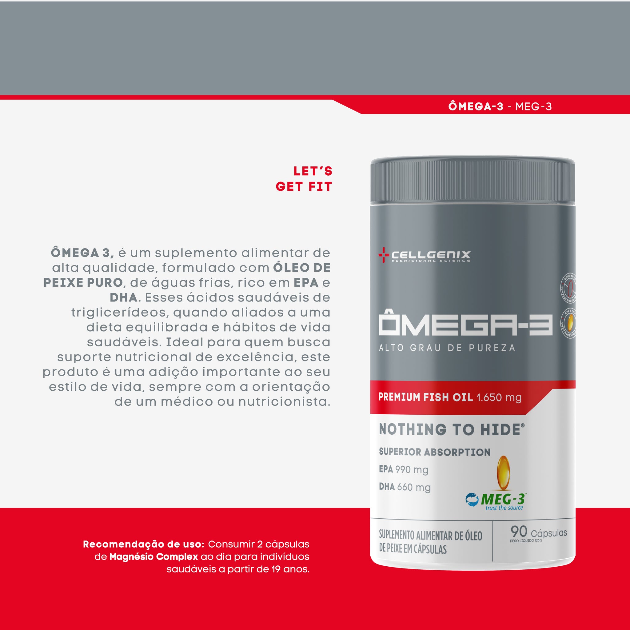 Ômega 3 TG 1000mg (EPA/DHA) - Saúde do Cérebro, Coração e Articulações