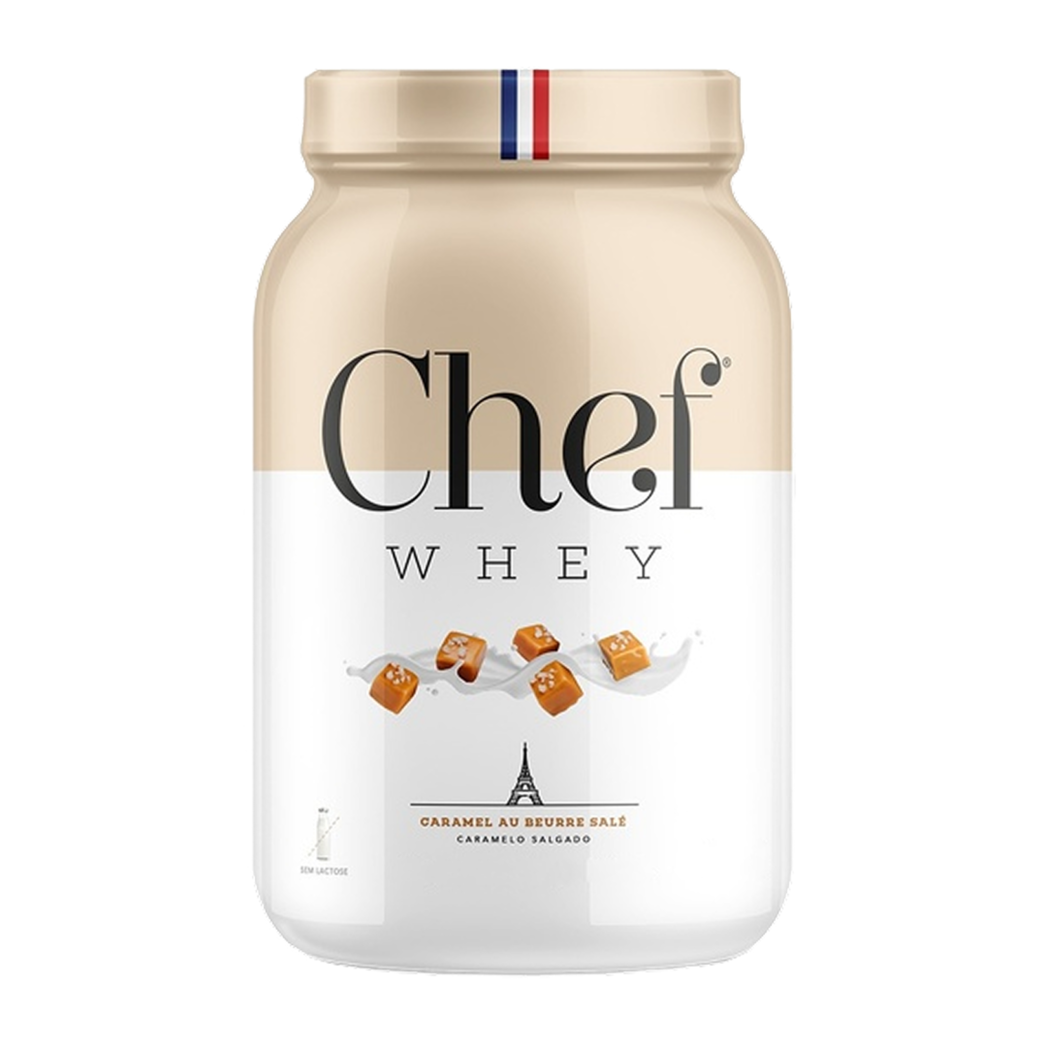 Pote do Chef Whey Zero Lactose sabor Caramel au Beurre Salé 900g