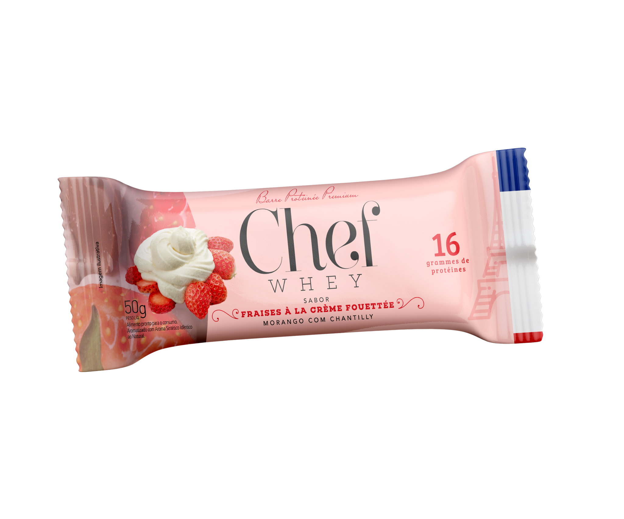 Barra de Proteína - Morango com Chantilly (Caixa 12un)