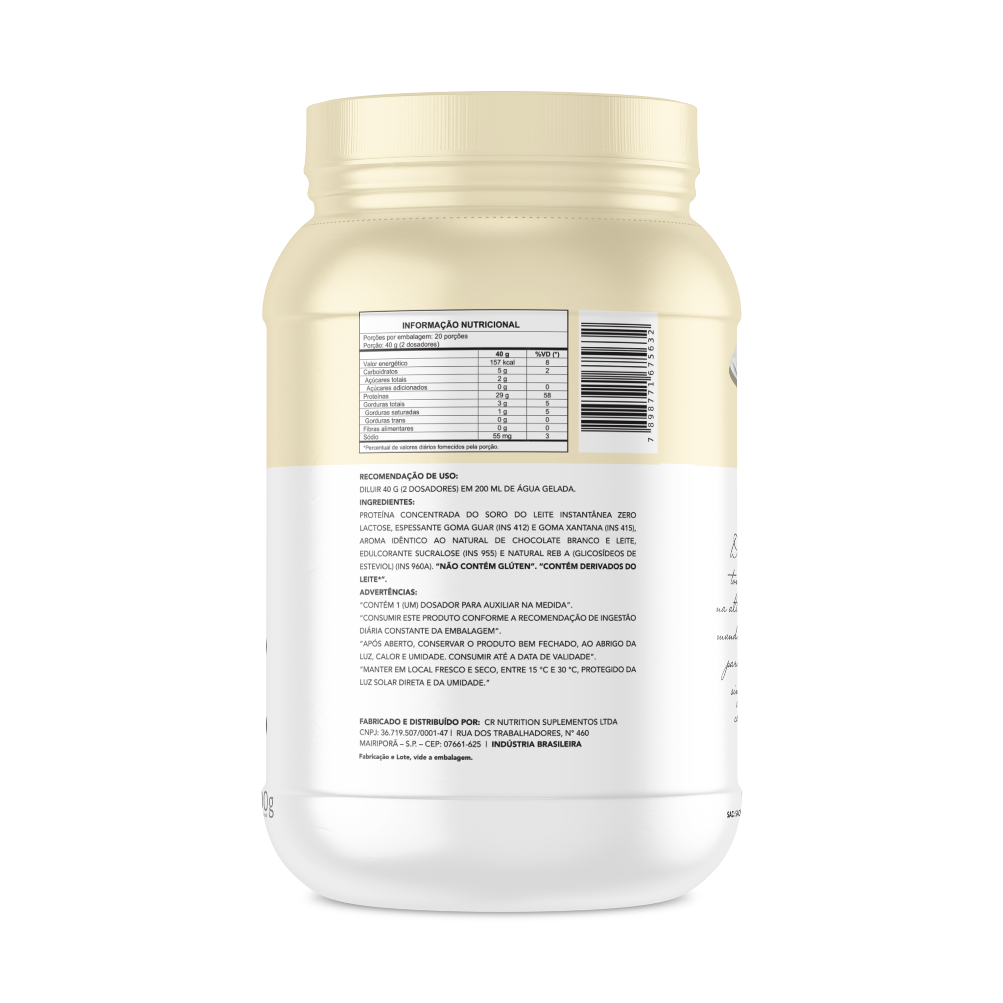 Chef Whey Zero Lactose 907g - Mousse au Chocolat Blanc (Mousse de Chocolate Branco)