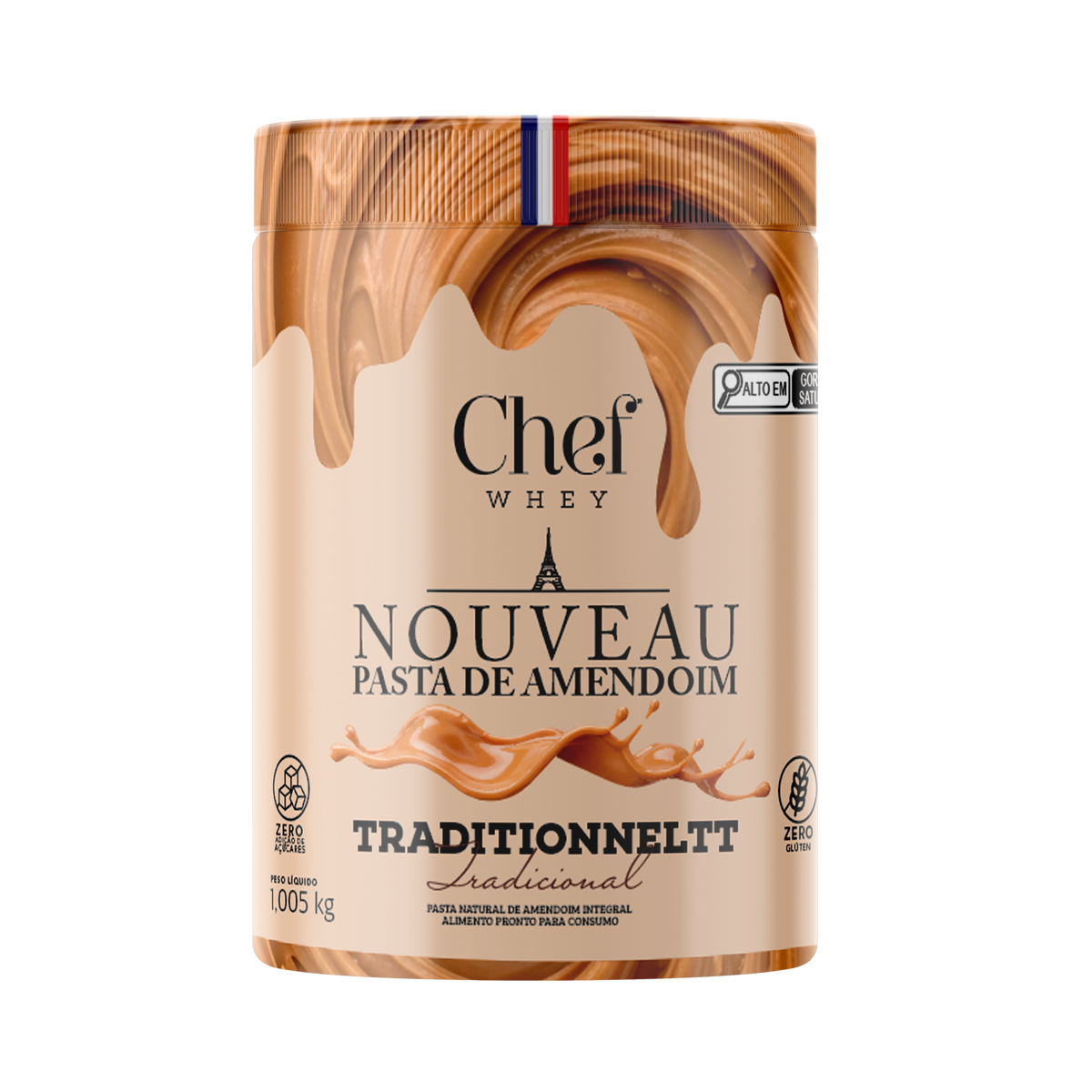 Pasta de Amendoim Tradicional 1kg | 100% Amendoim | Chef Whey