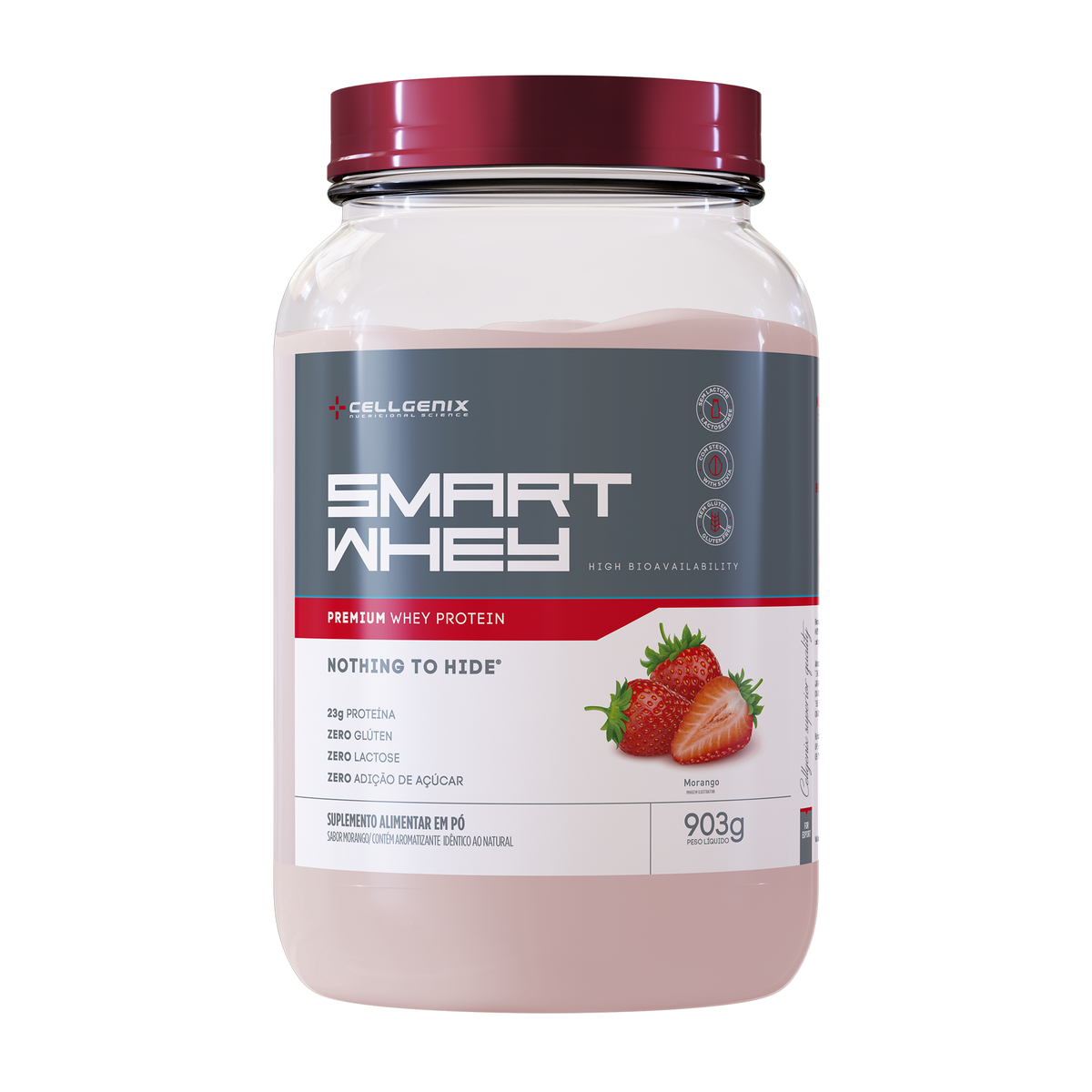 Smart Whey Zero Lactose 903g Morango | Melhor Custo-Benefício