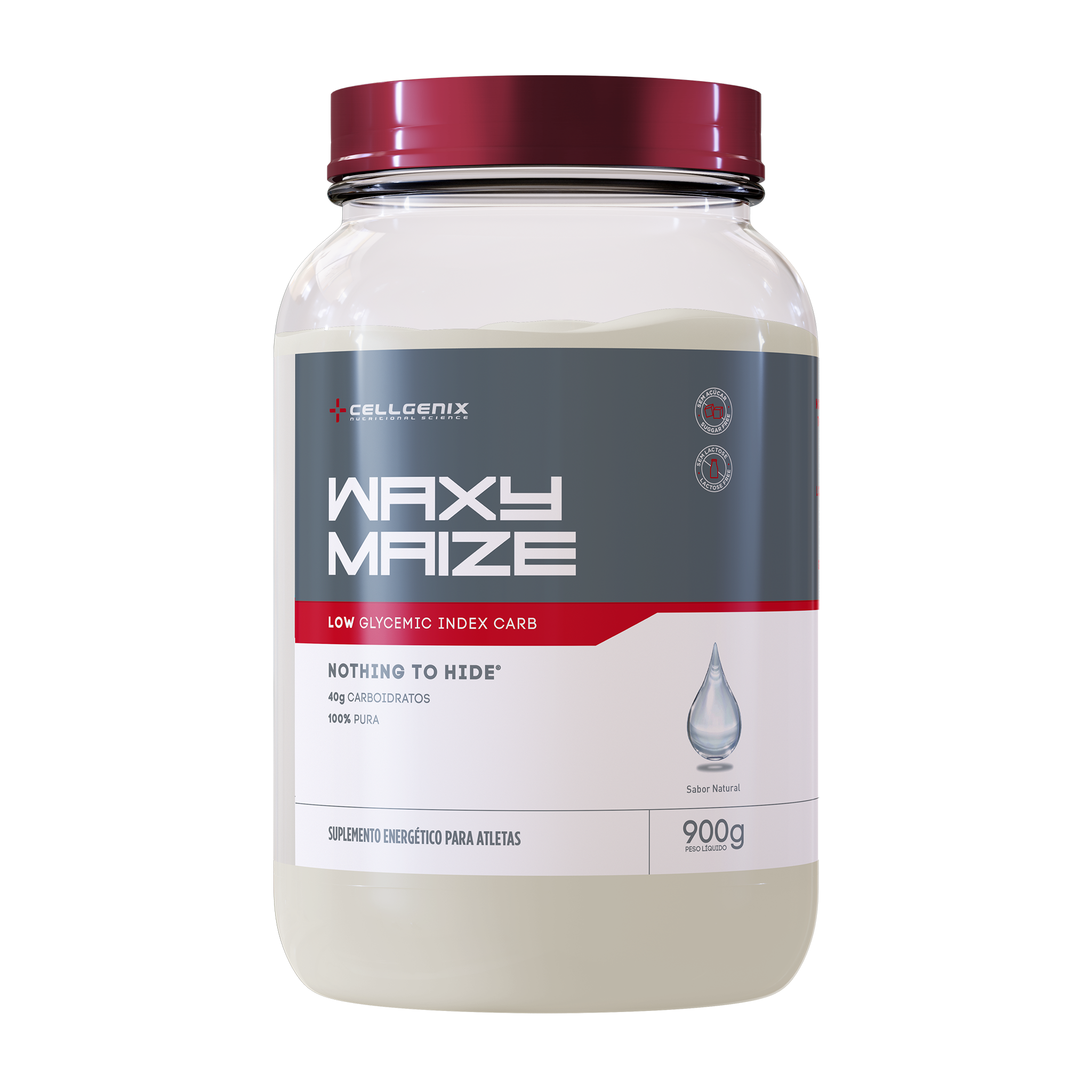 Pote de Waxy Maize 900g sabor Natural da Cellgenix