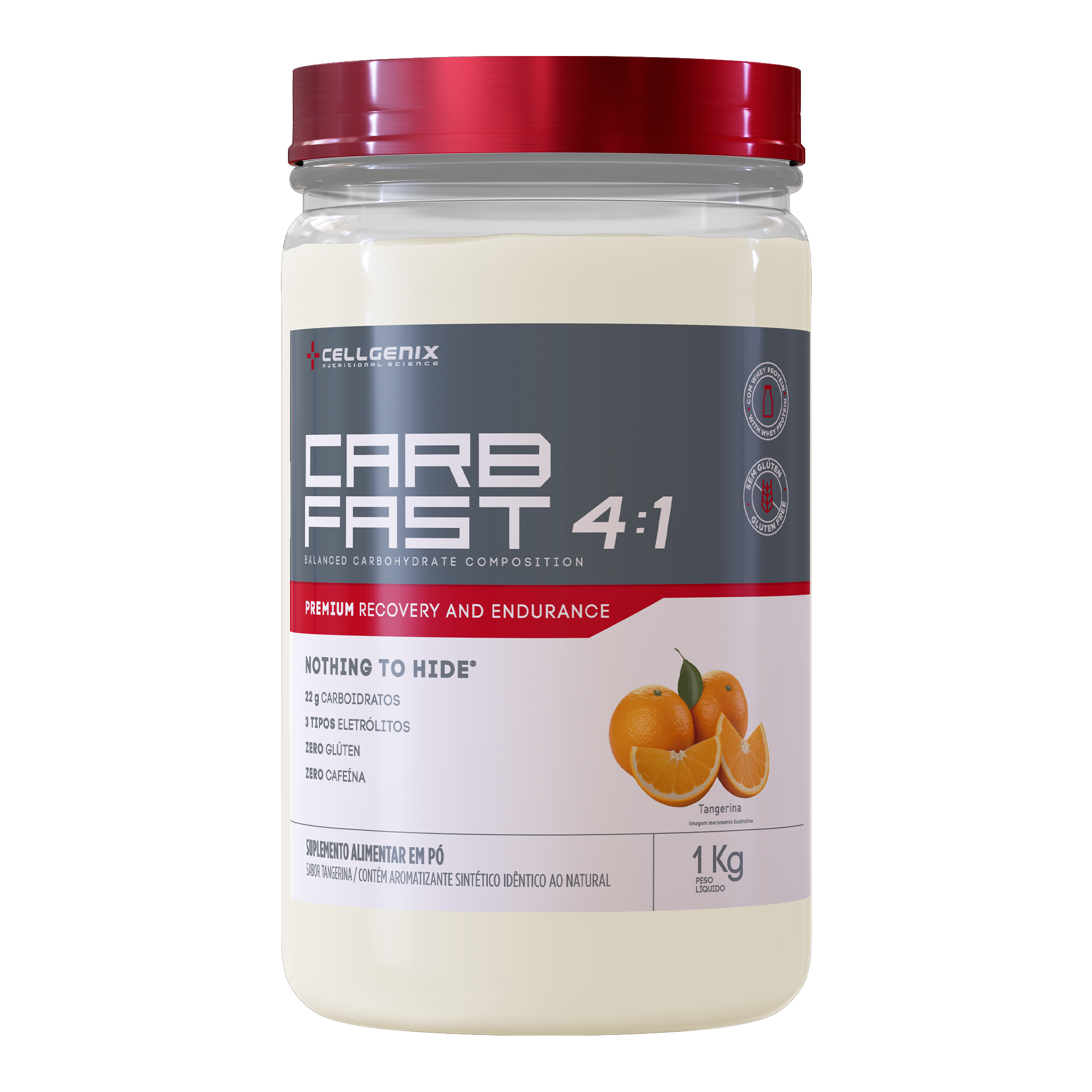 Pote do Carb Fast 4:1 de 1kg sabor Tangerina