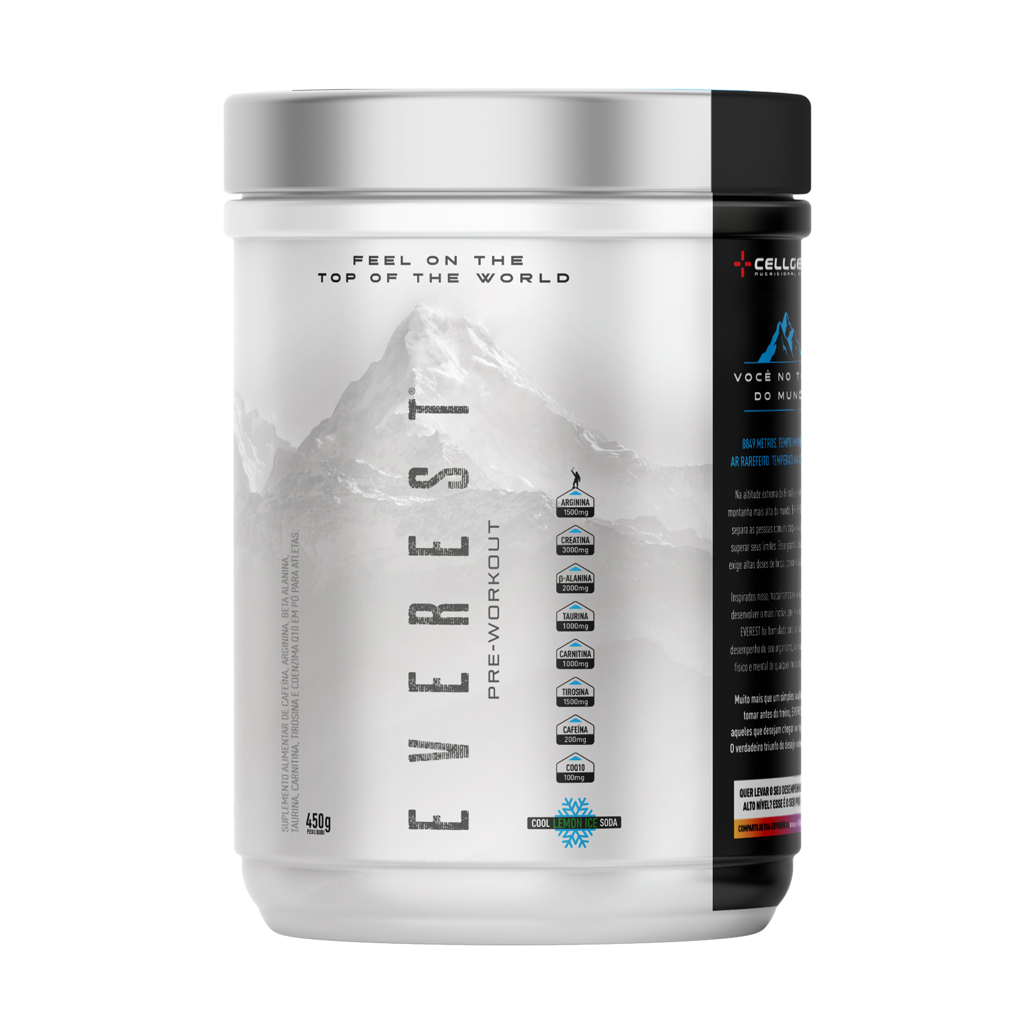 Pote do Pré-Treino Everest 450g sabor Limão Ice
