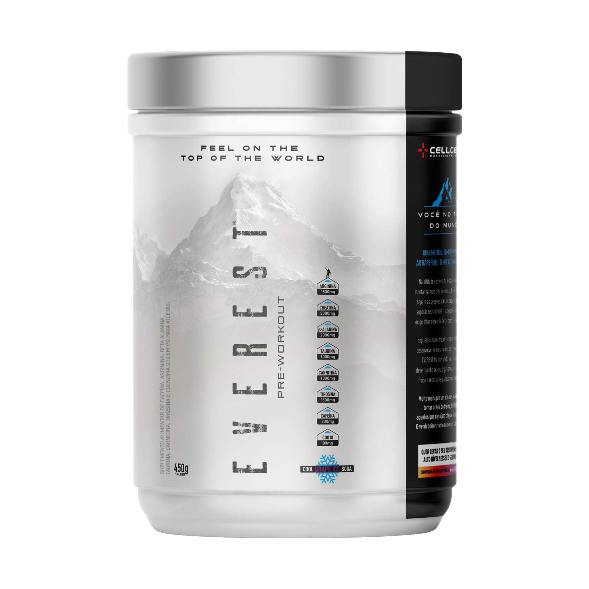 Pote do Pré-Treino Everest 450g sabor Maçã Verde Ice