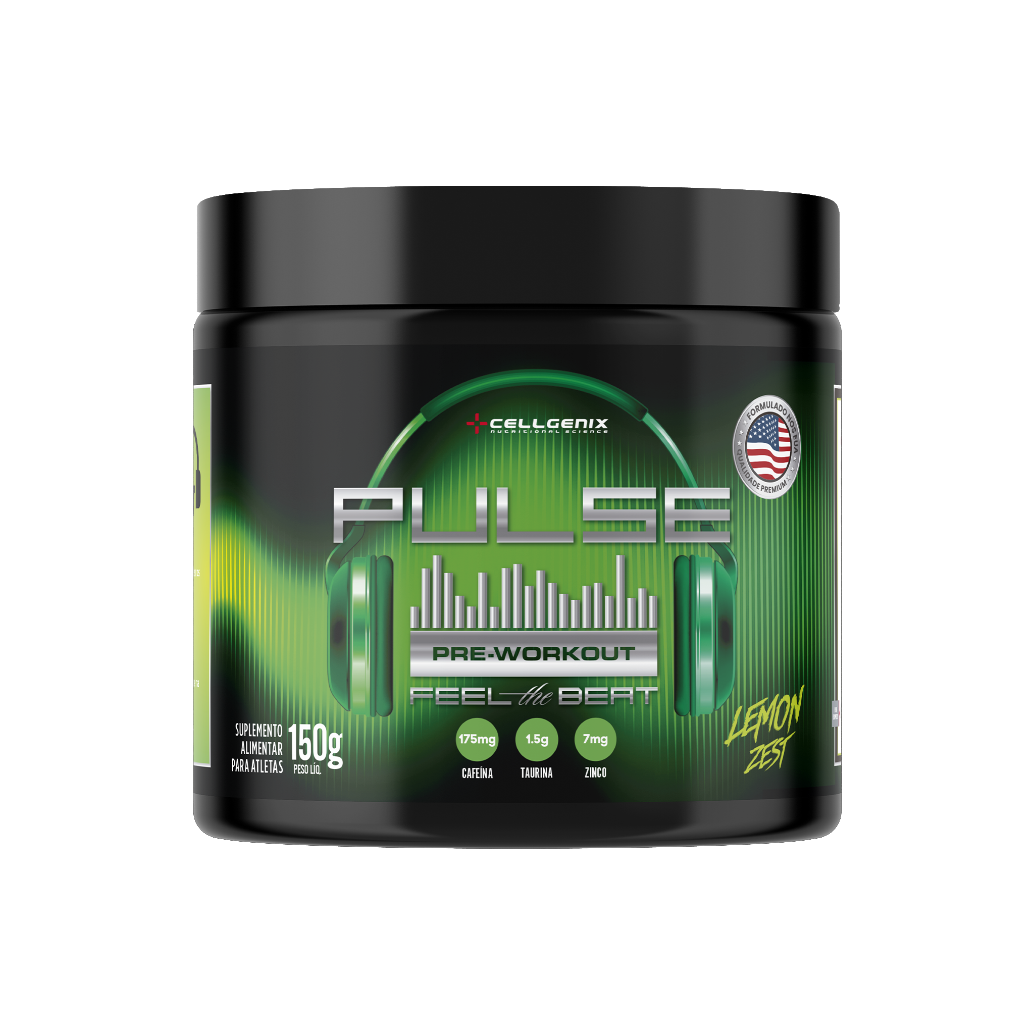 Pote do Pré-Treino Pulse 150g sabor Lemon Zest