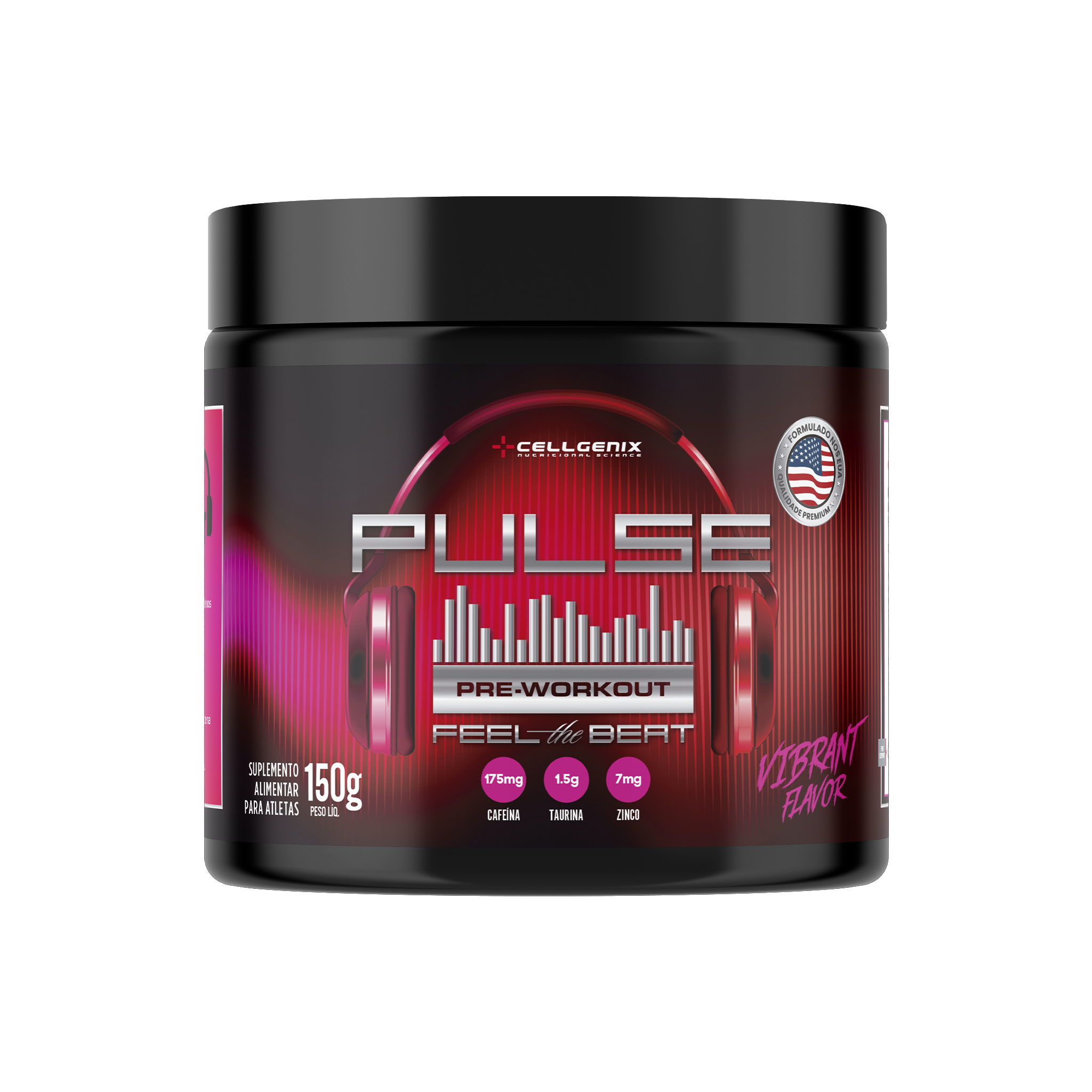 Pote do Pré-Treino Pulse 150g sabor Vibrant Flavor