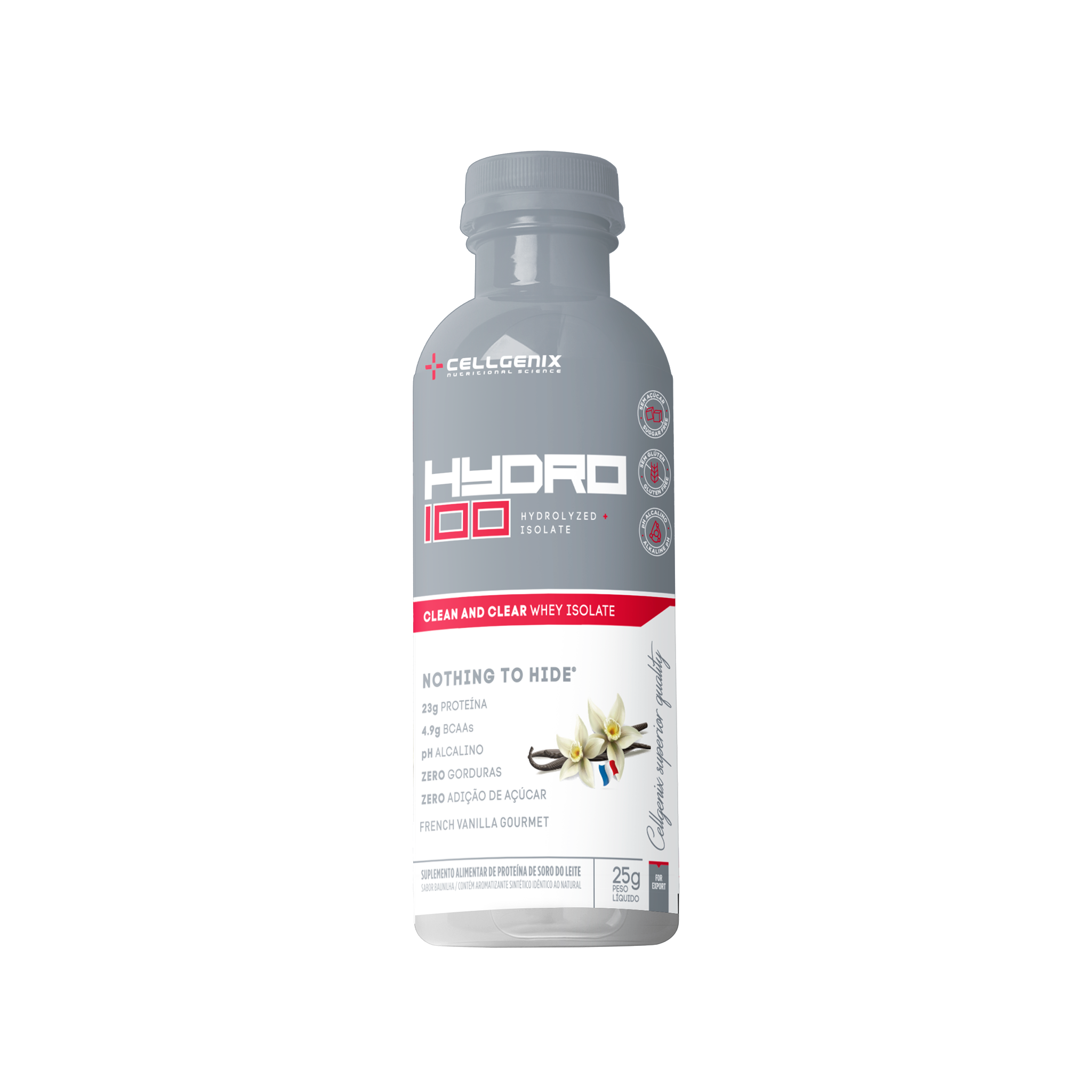 Sachê da Dose Única do Hydro 100 Whey Hidrolisado sabor Baunilha
