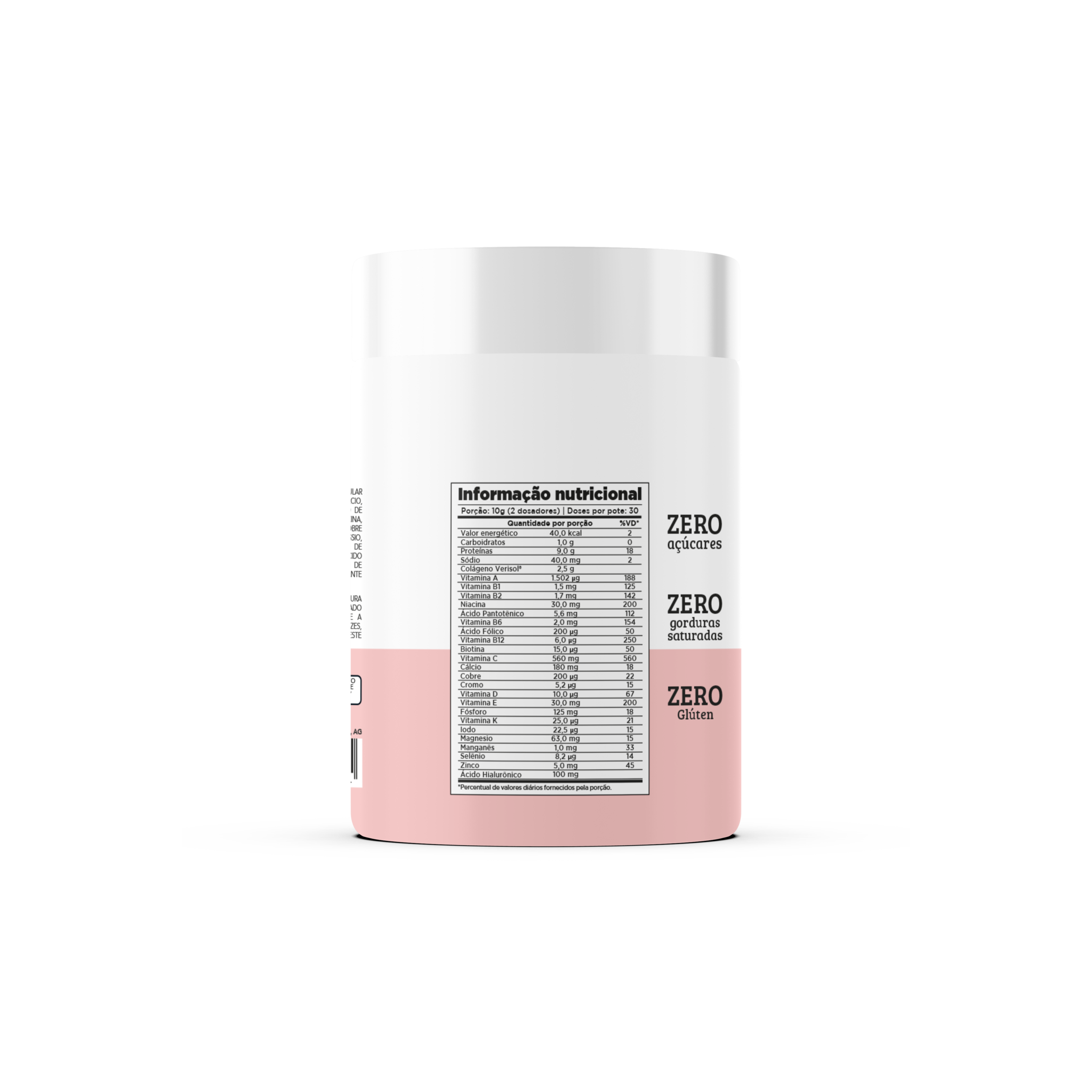 Verso do Collagen Chef Whey com Colágeno VERISOL® sabor Cranberry