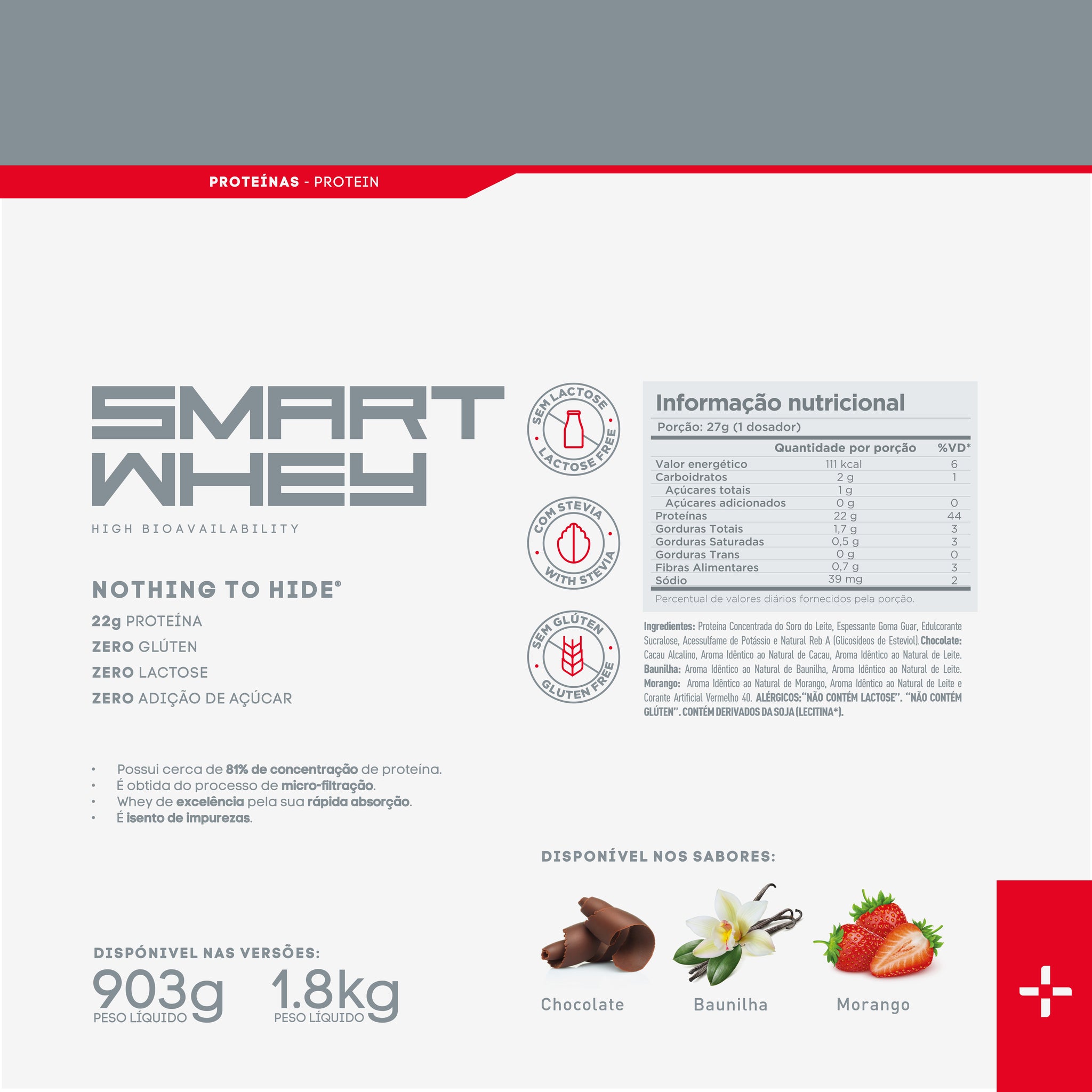 Smart whey 903g Morango + Creatina German + Colágeno Cranberry + Glutamina + Dietex