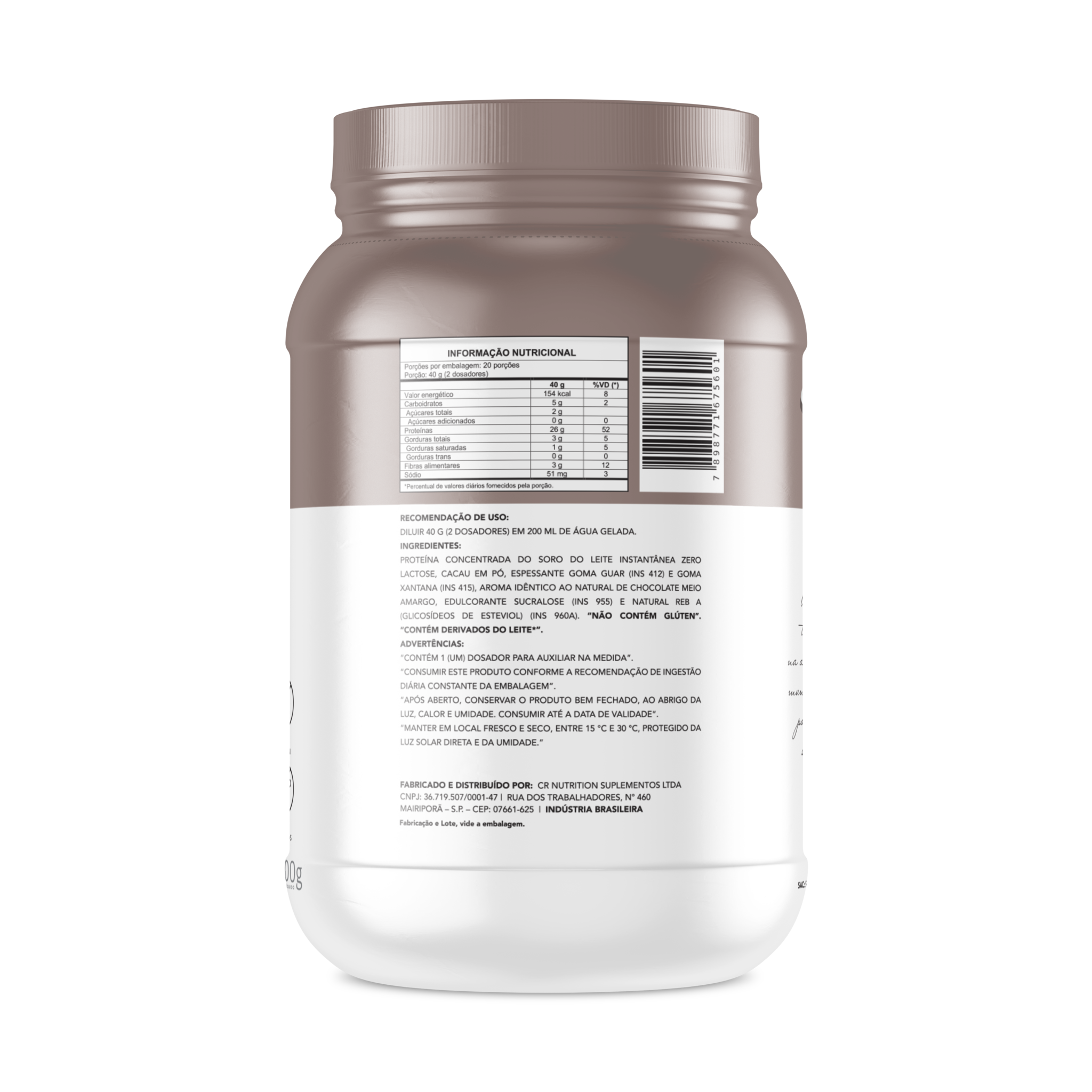 verso Chef Whey Zero Lactose 900g - Chocolat Noir (Chocolate Amargo)